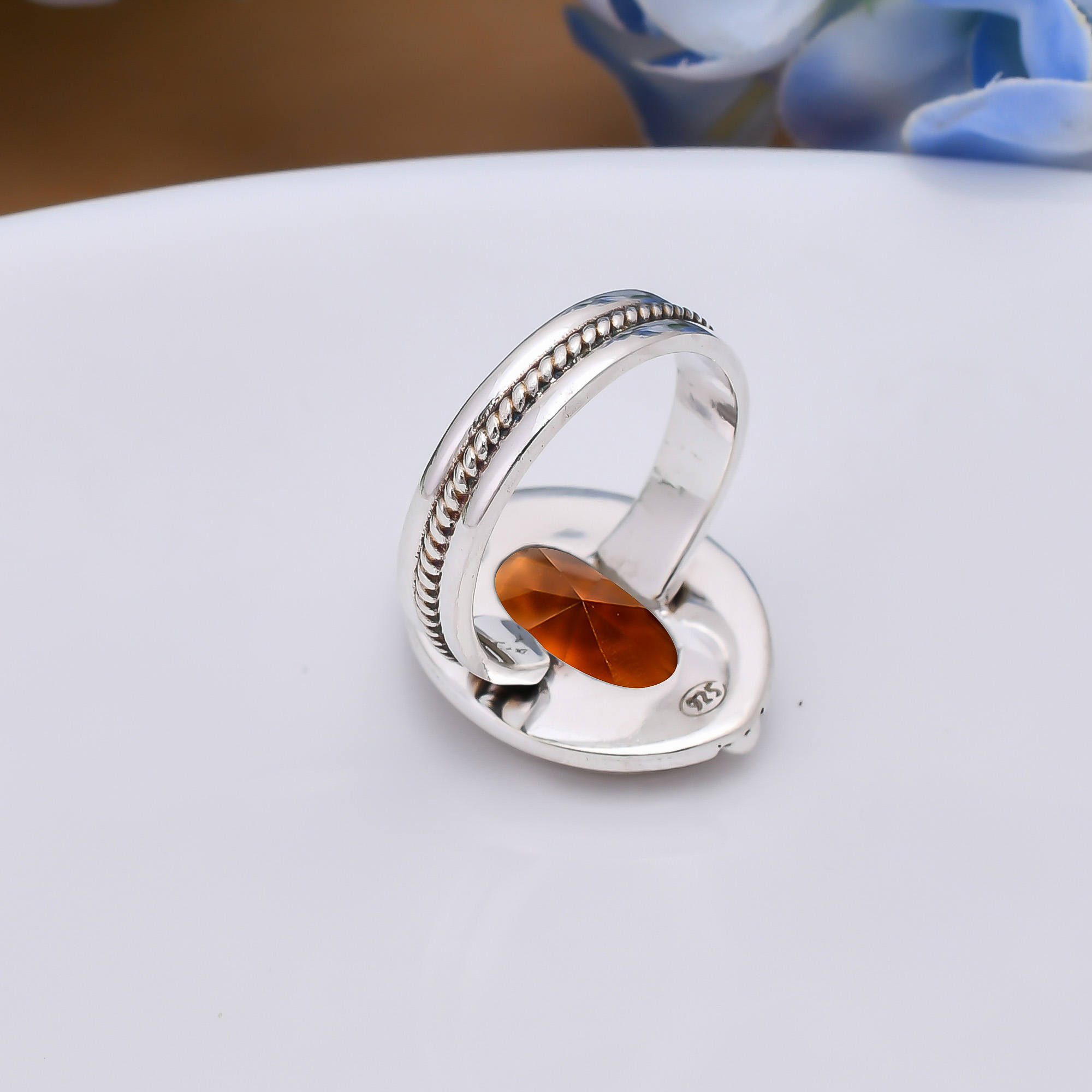 Smokey - Simulated 925 Sterling Silver Ring