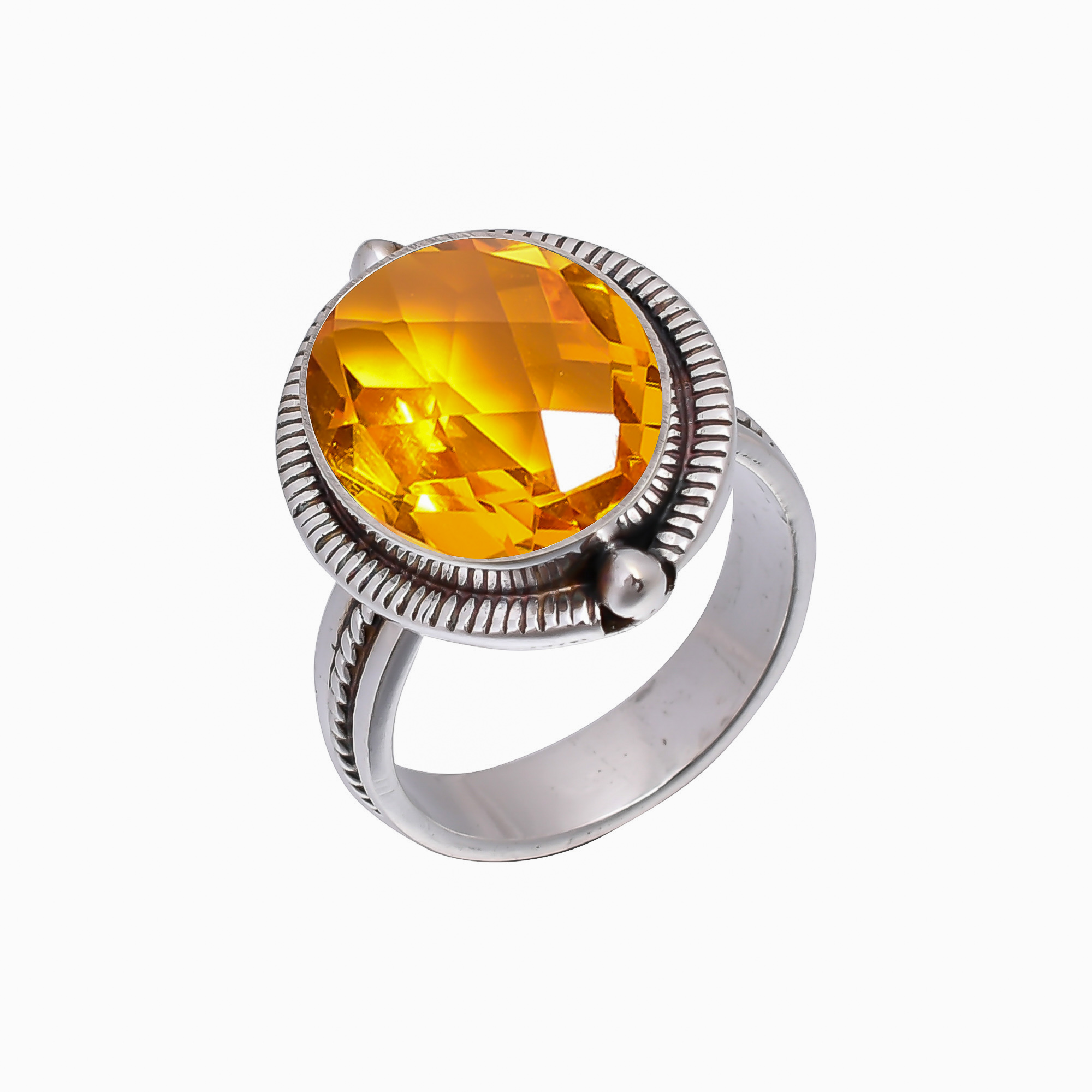 Citrine - Simulated 925 Sterling Silver Ring