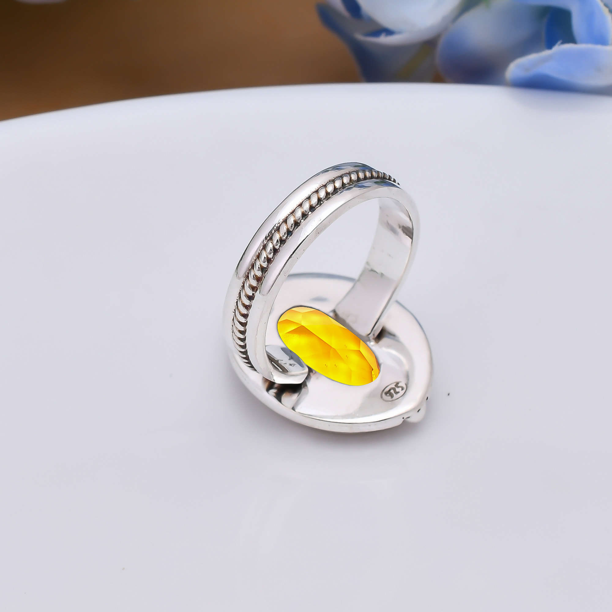 Citrine - Simulated 925 Sterling Silver Ring