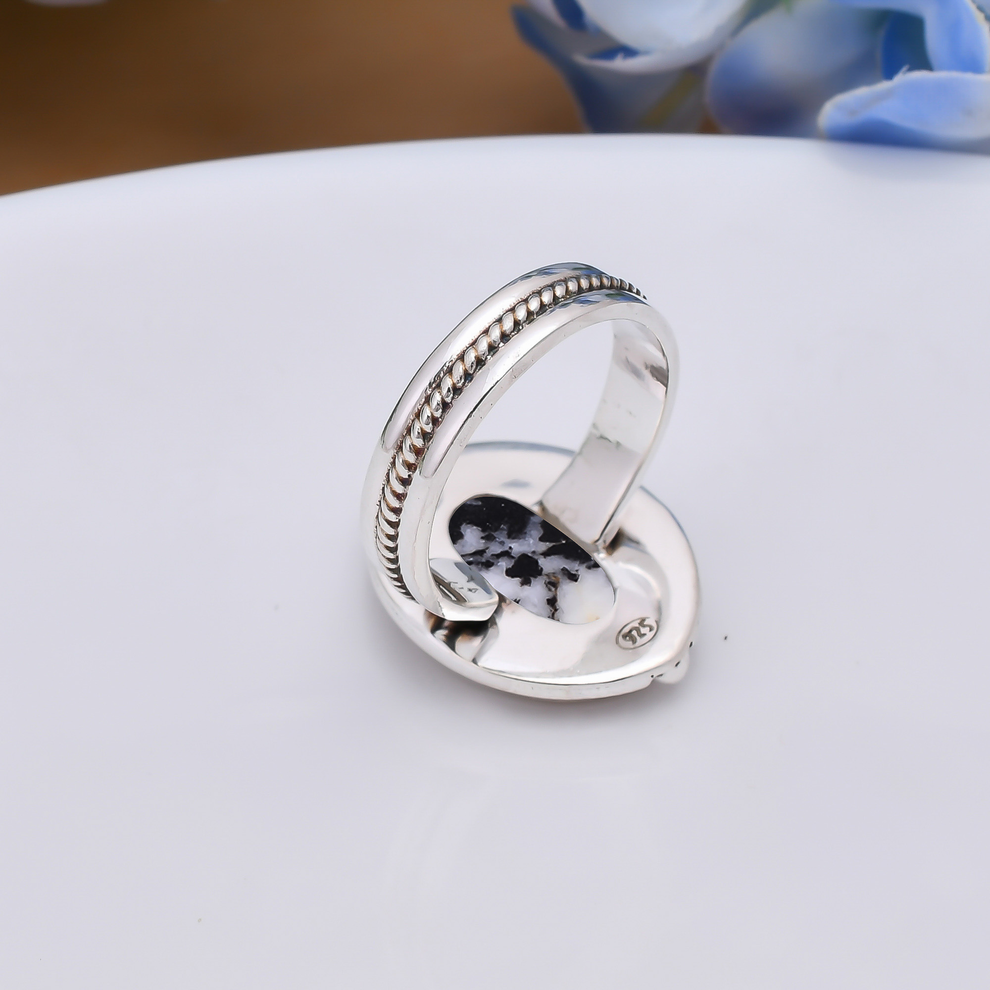 White Buffalo Turquoise - Nevada 925 Sterling Silver Ring