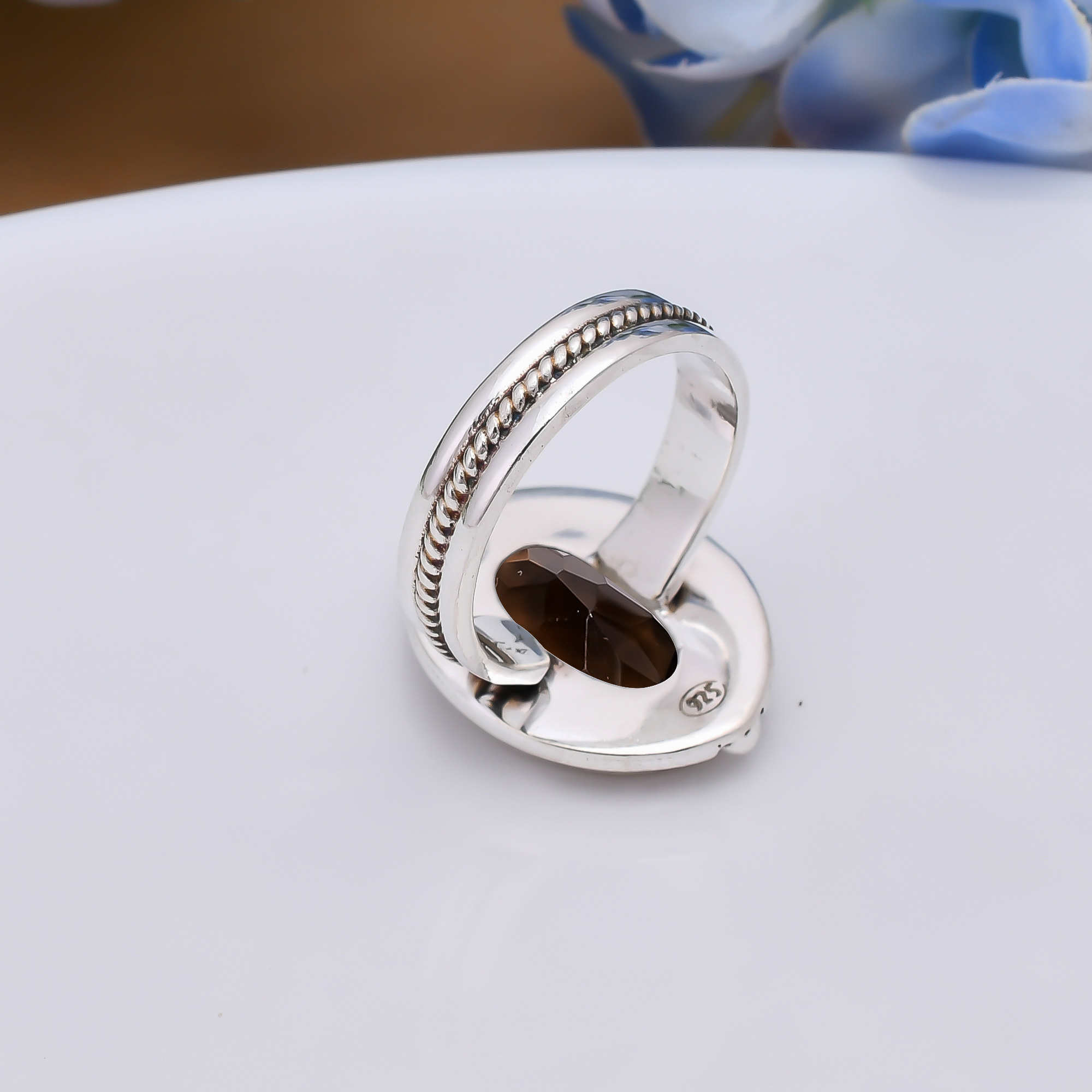 Smoky Quartz - Brazil 925 Sterling Silver Ring