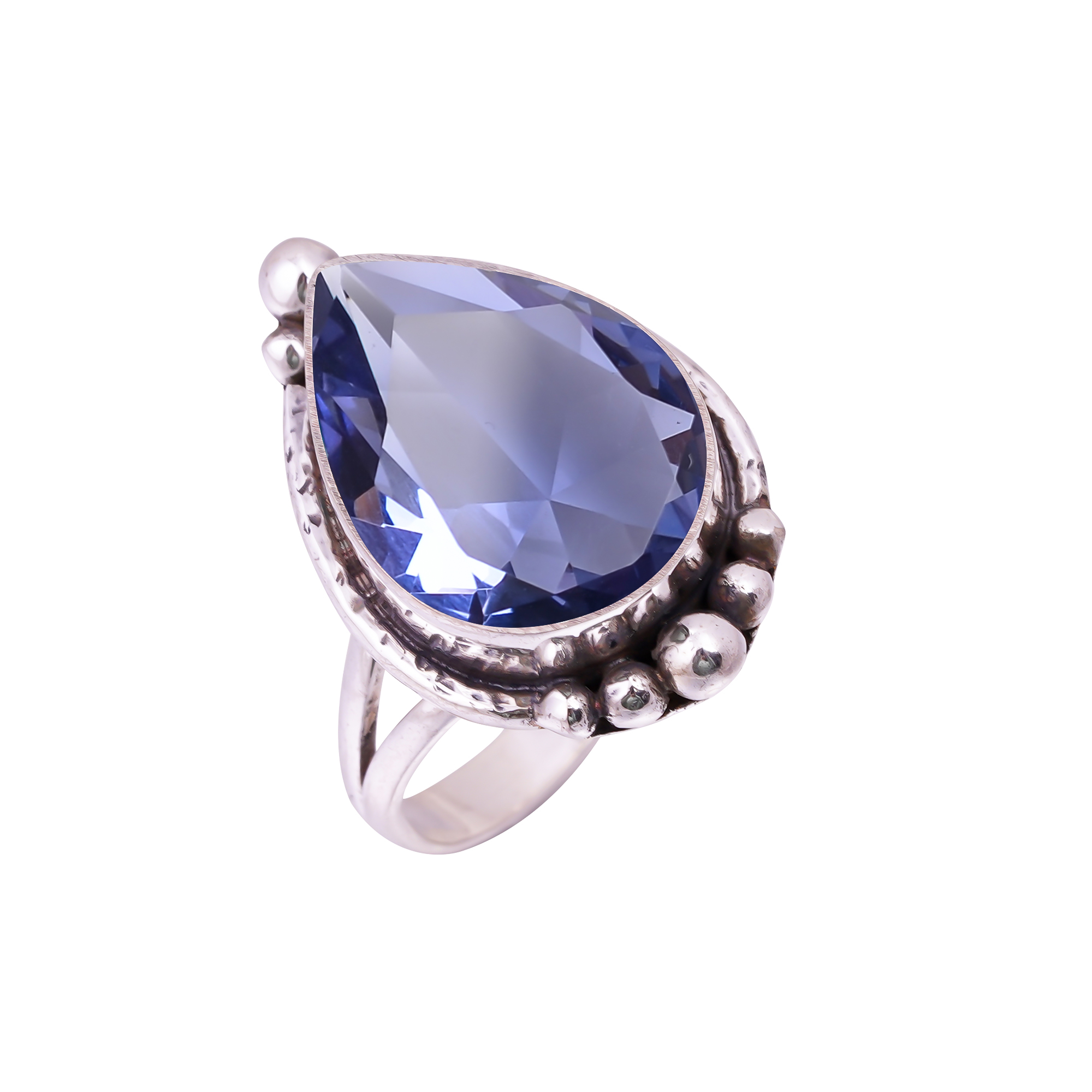 Iolite - Simulated Gemstone 925 Sterling Silver Ring