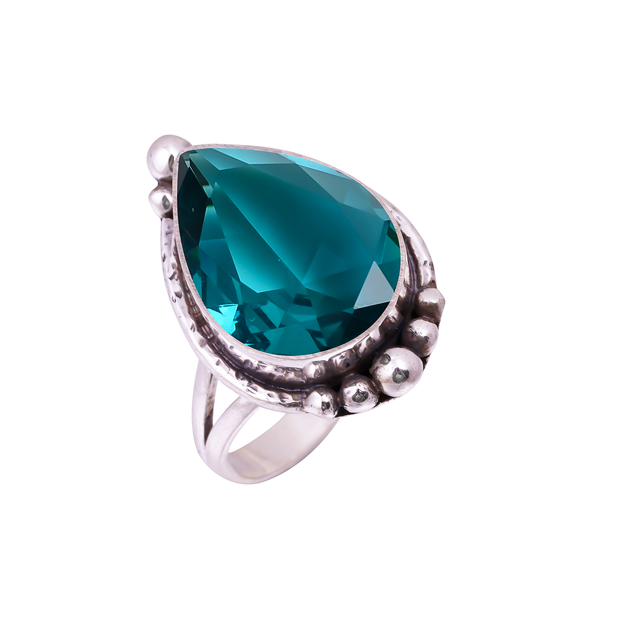 Blue Sapphire - Simulated Gemstone 925 Sterling Silver Ring