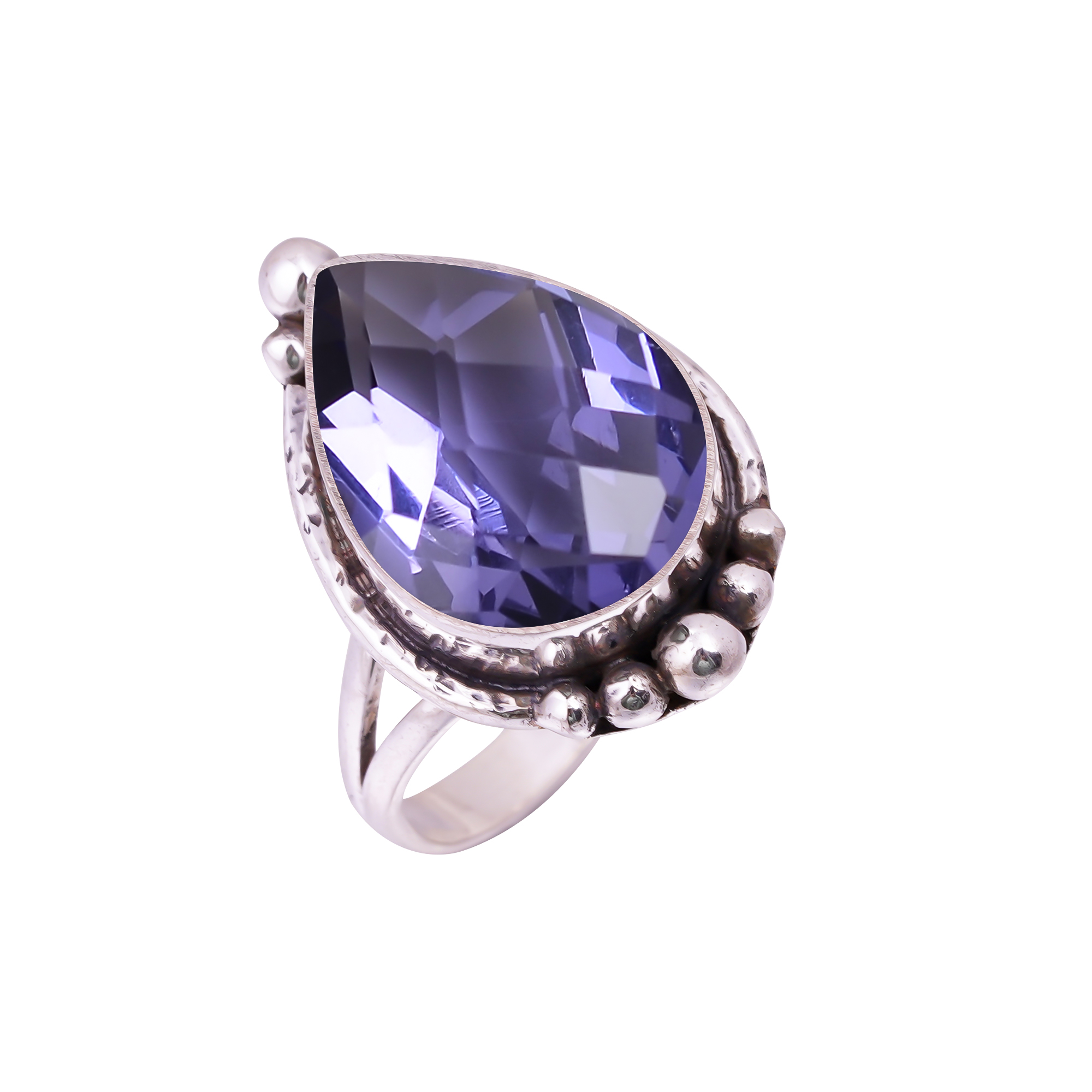 Iolite - Simulated Gemstone 925 Sterling Silver Ring