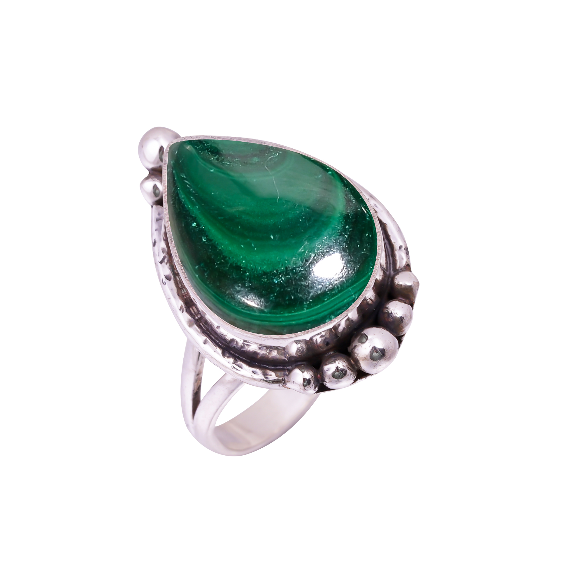 Malachite - Congo Gemstone 925 Sterling Silver Ring