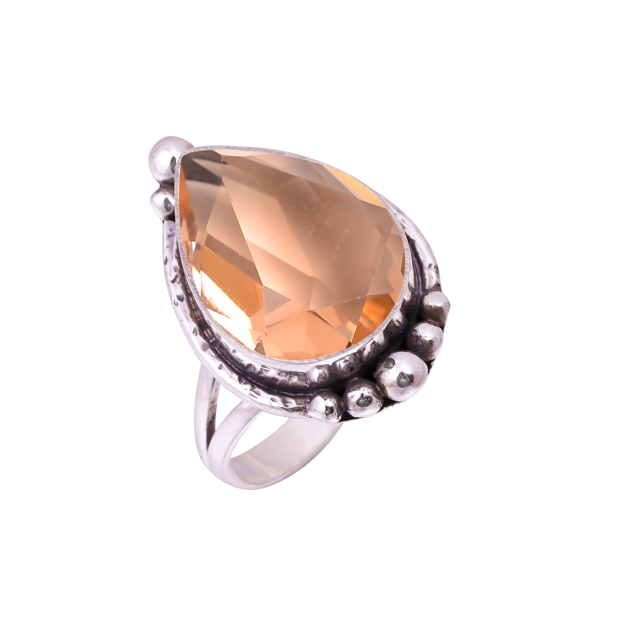 Morganite - Simulated Gemstone 925 Sterling Silver Ring