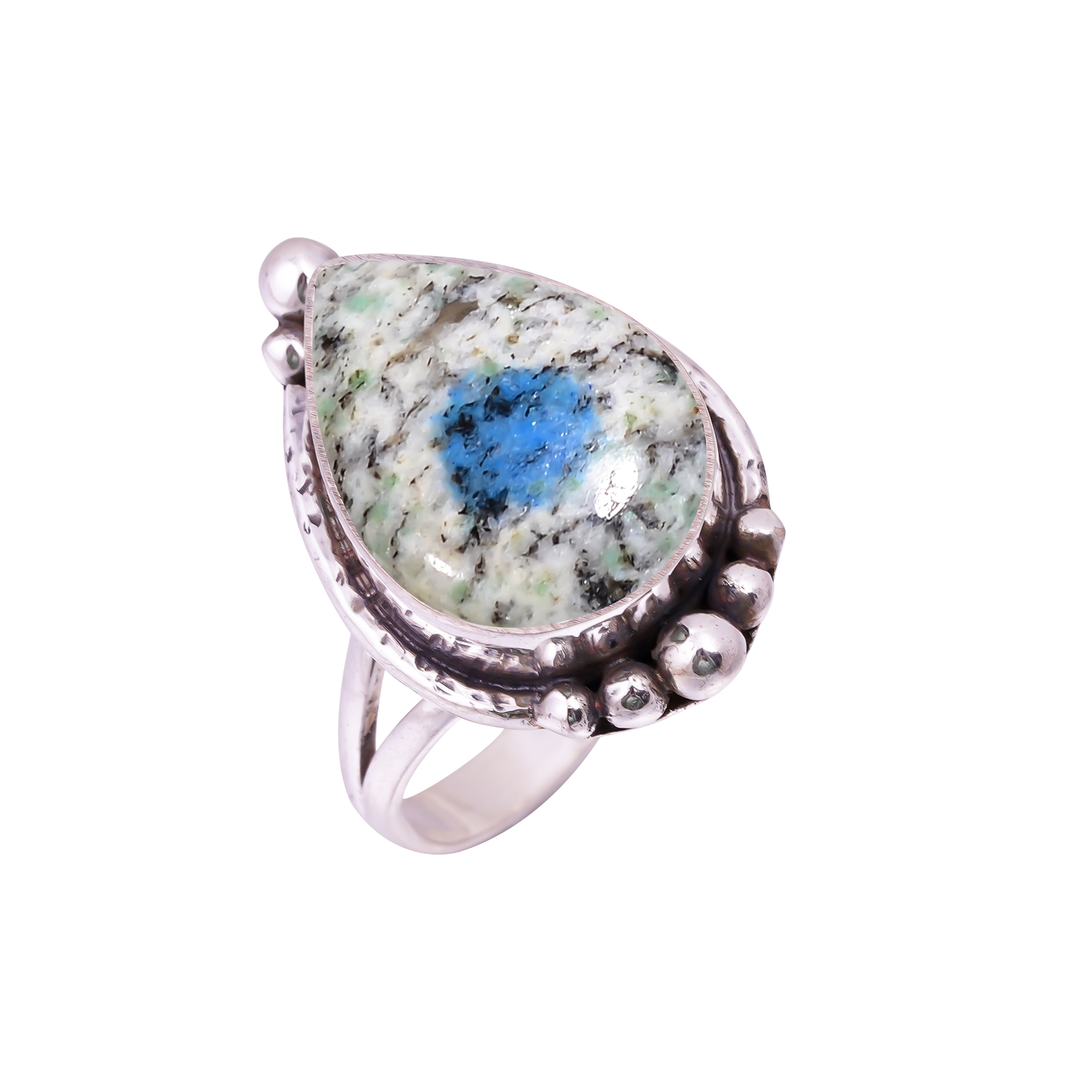 K2 Blue Azurite - Pakistan Gemstone 925 Sterling Silver Ring