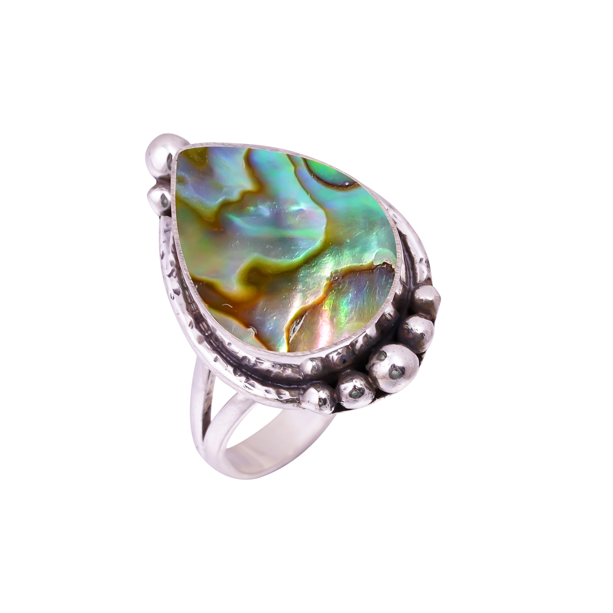 Mermaid Dream Abalone Shell - Australia Gemstone 925 Sterling Silver Ring