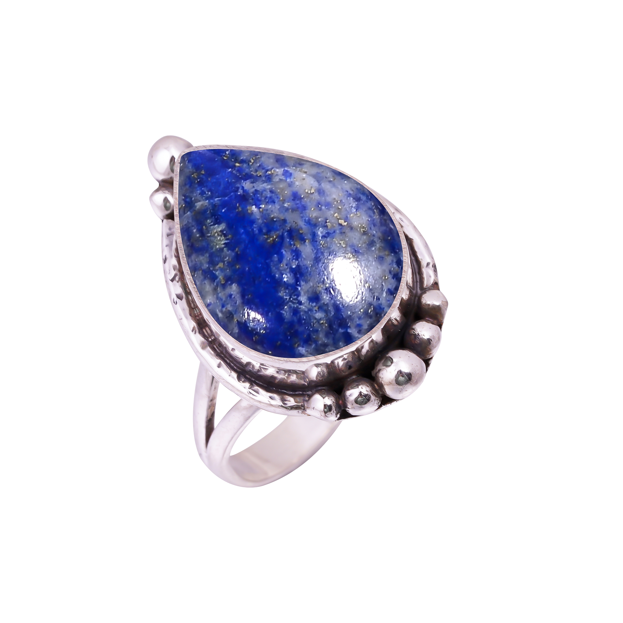 Natural Lapis Lazuli - Afghanistan Gemstone 925 Sterling Silver Ring