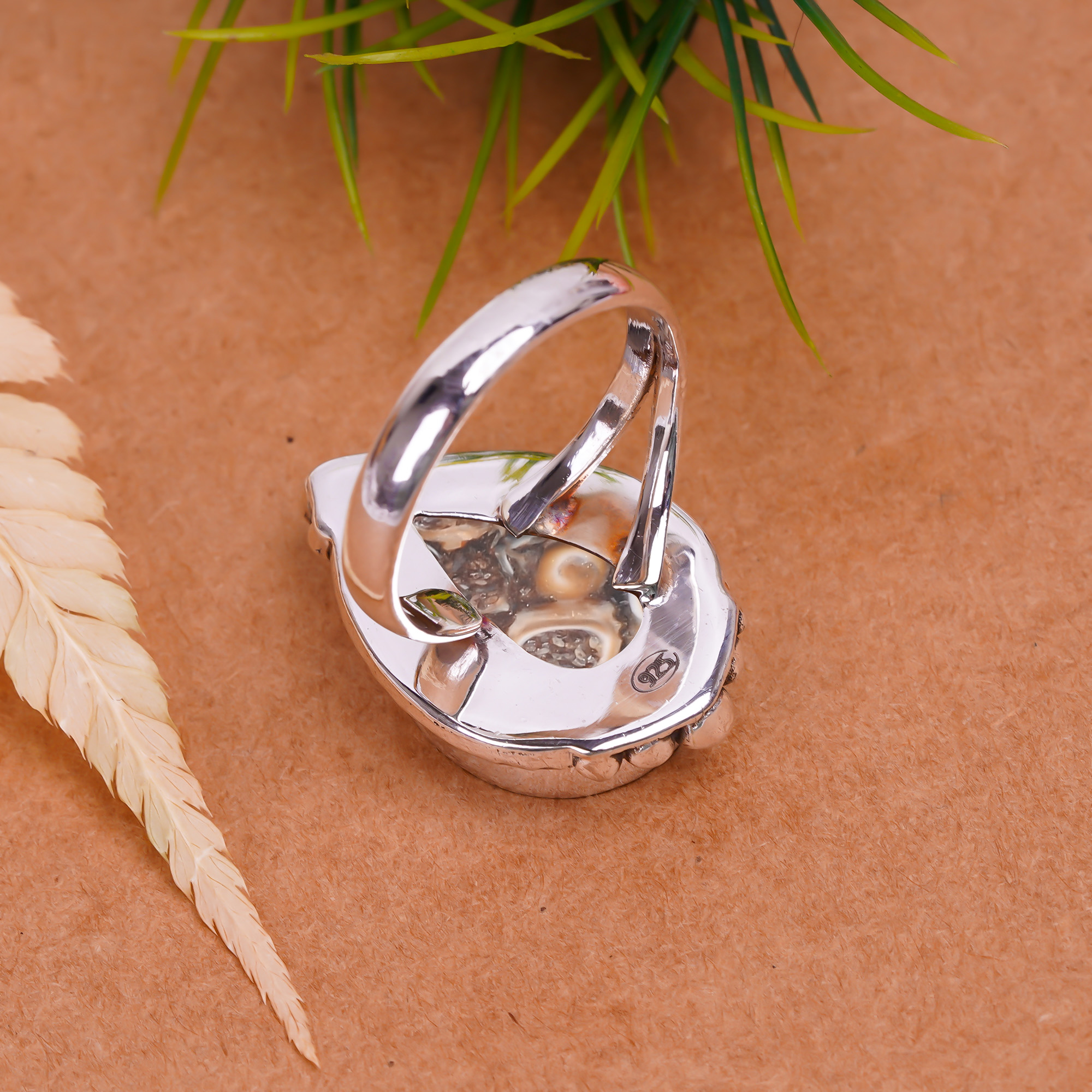 Turritella Agate - Wyoming Gemstone 925 Sterling Silver Ring