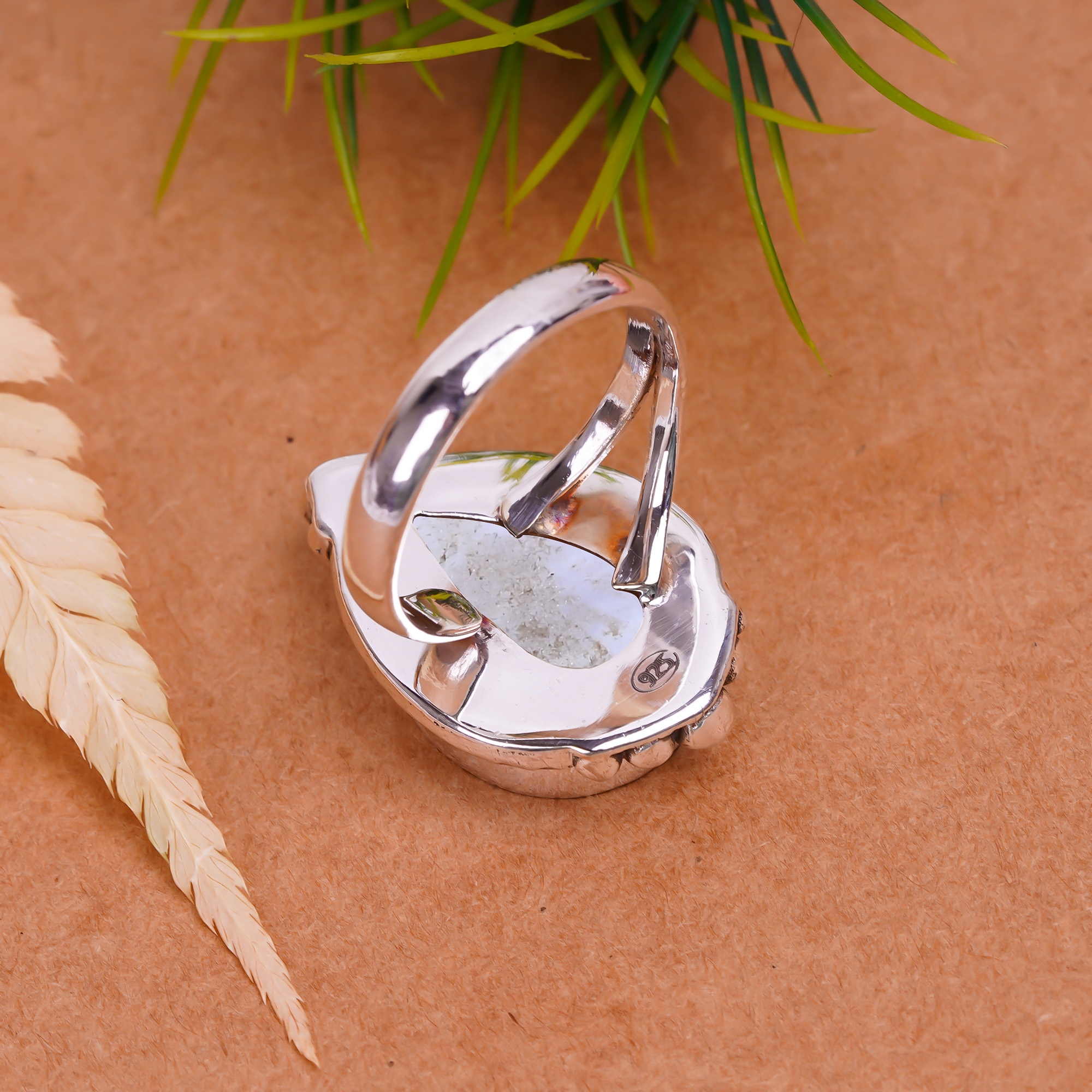Blue Lace Agate - Namibia Gemstone 925 Sterling Silver Ring