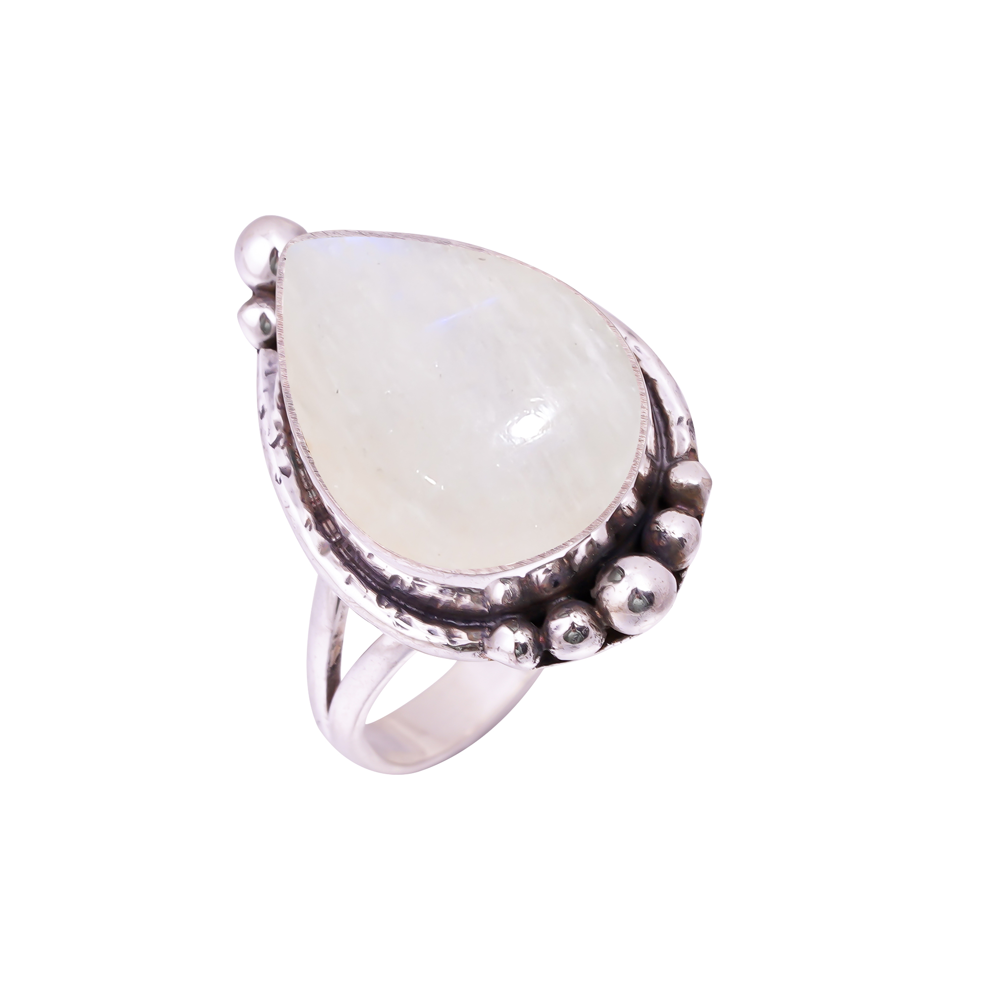 Rainbow Moonstone - India Gemstone 925 Sterling Silver Ring