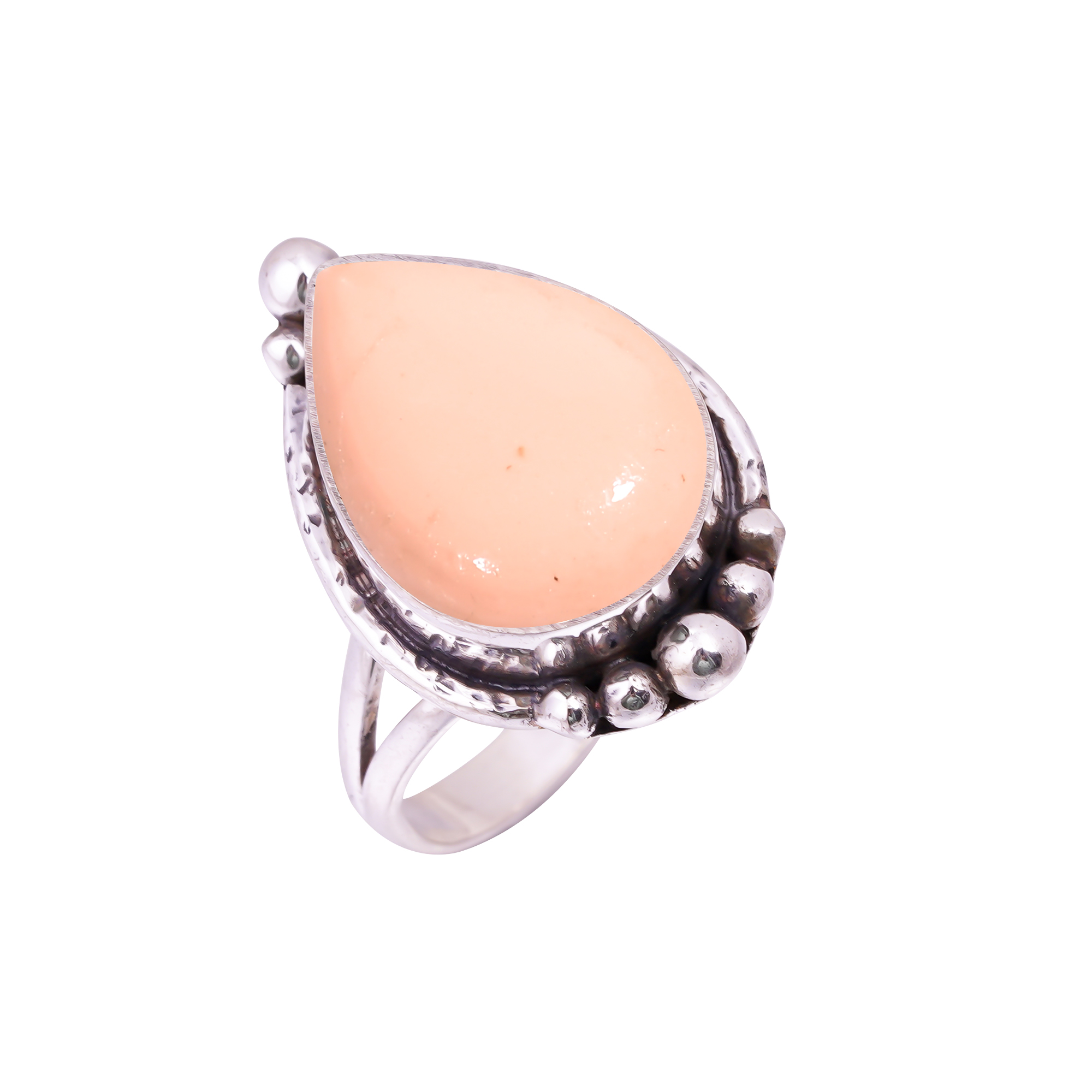 Pink Opal - Simulated   Gemstone 925 Sterling Silver Ring