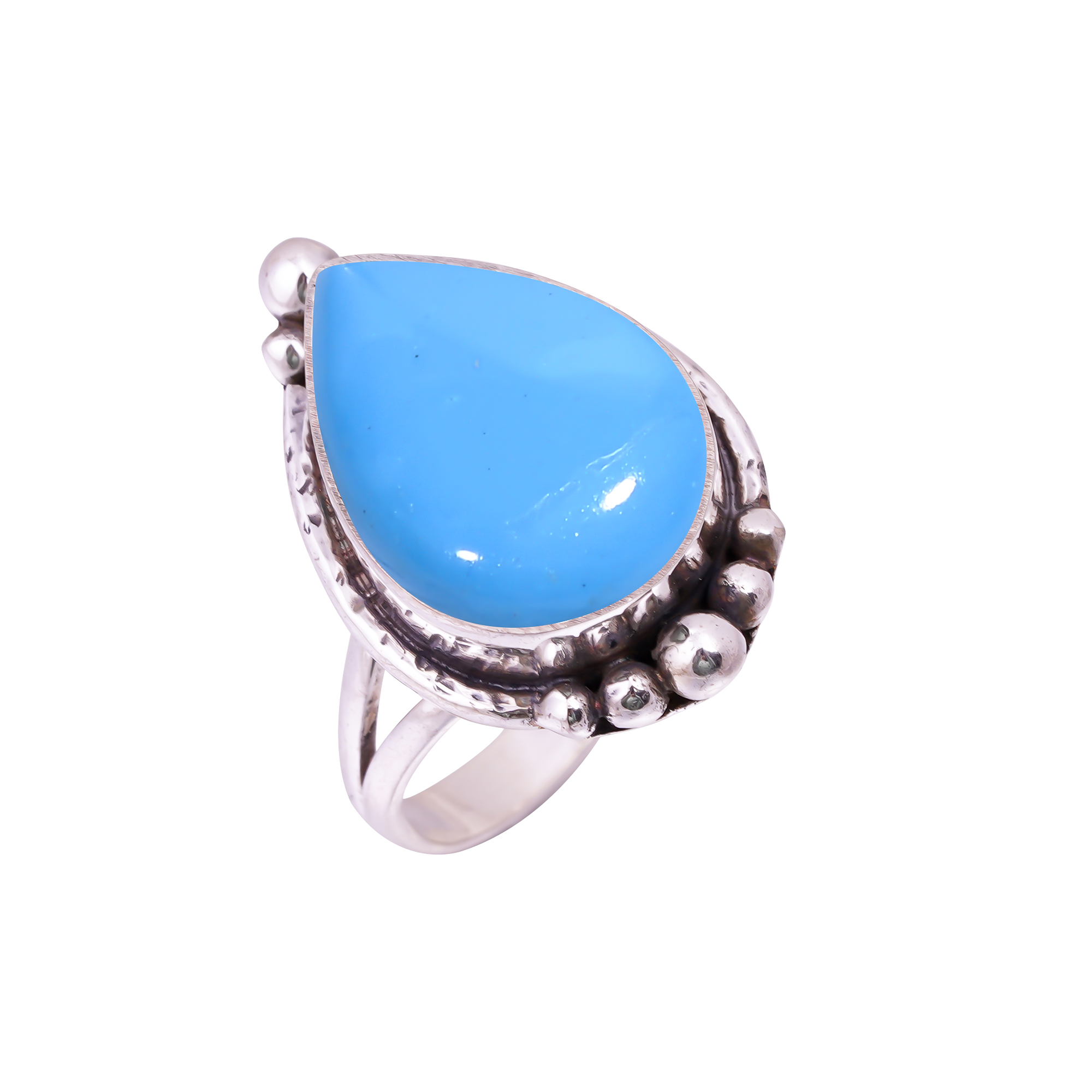 Sleeping Beauty Turquoise - Simulated Gemstone 925 Sterling Silver Ring