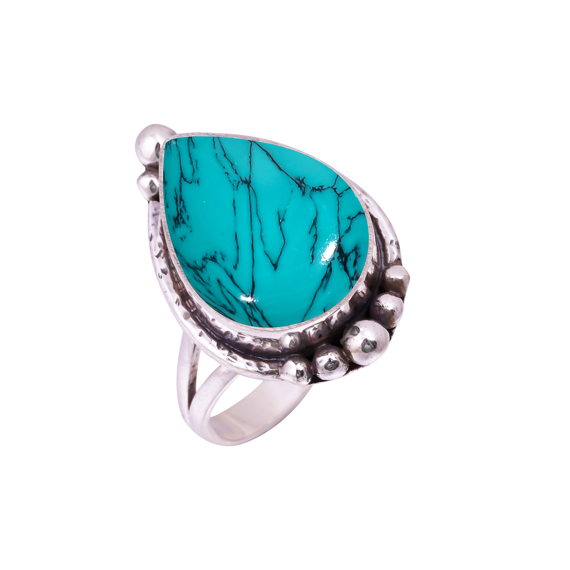 Santa Rosa Turquoise - Simulated Gemstone 925 Sterling Silver Ring