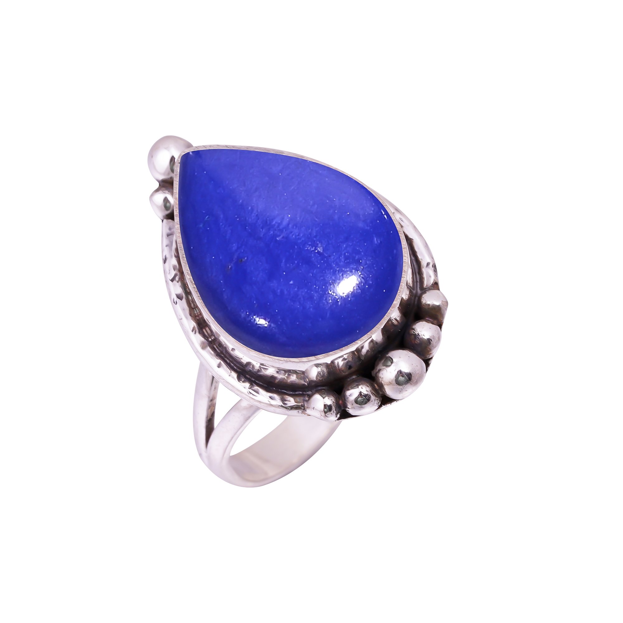 Lapis Lazuli - Simulated Gemstone 925 Sterling Silver Ring