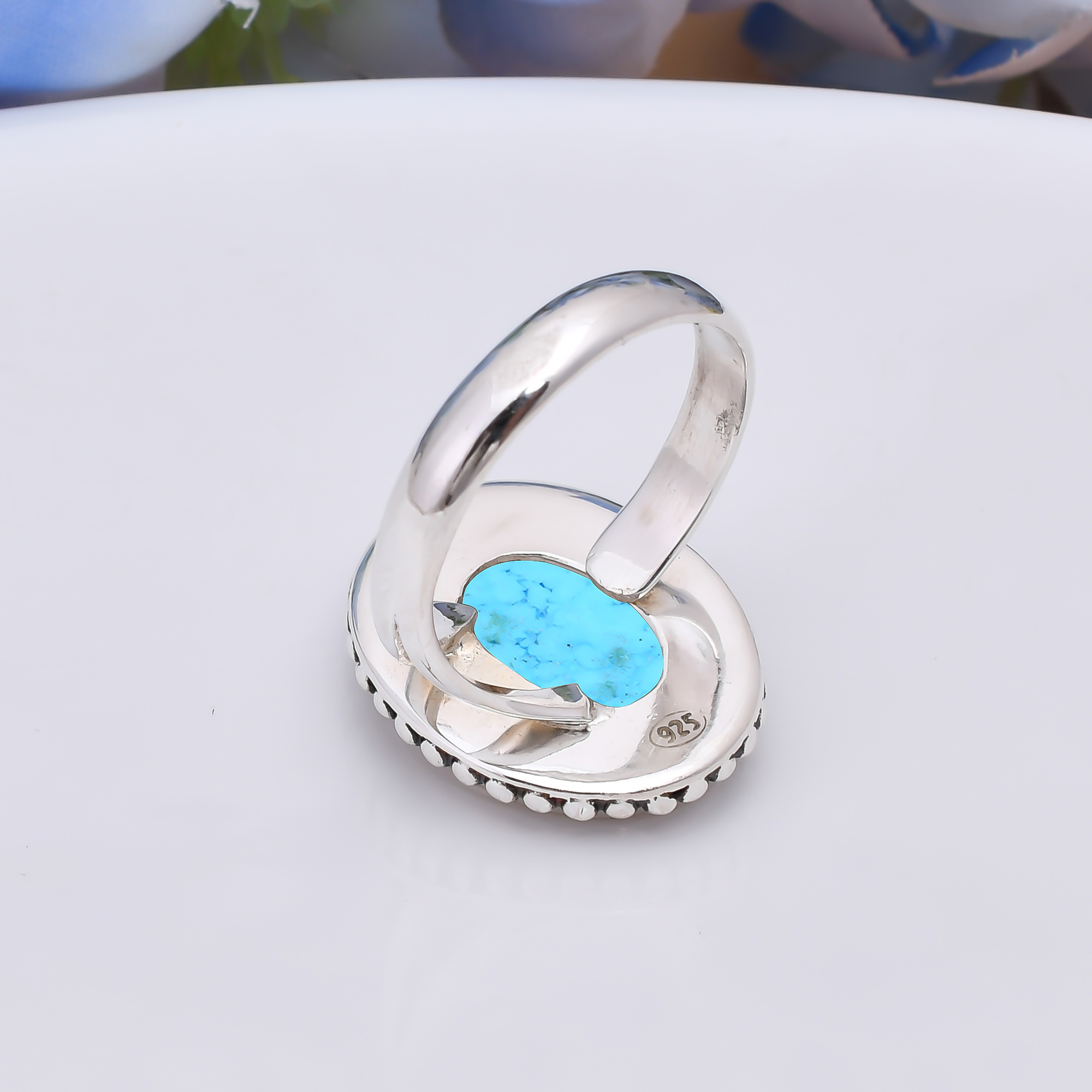 Magnesite Turquoise 925 Sterling Silver Ring