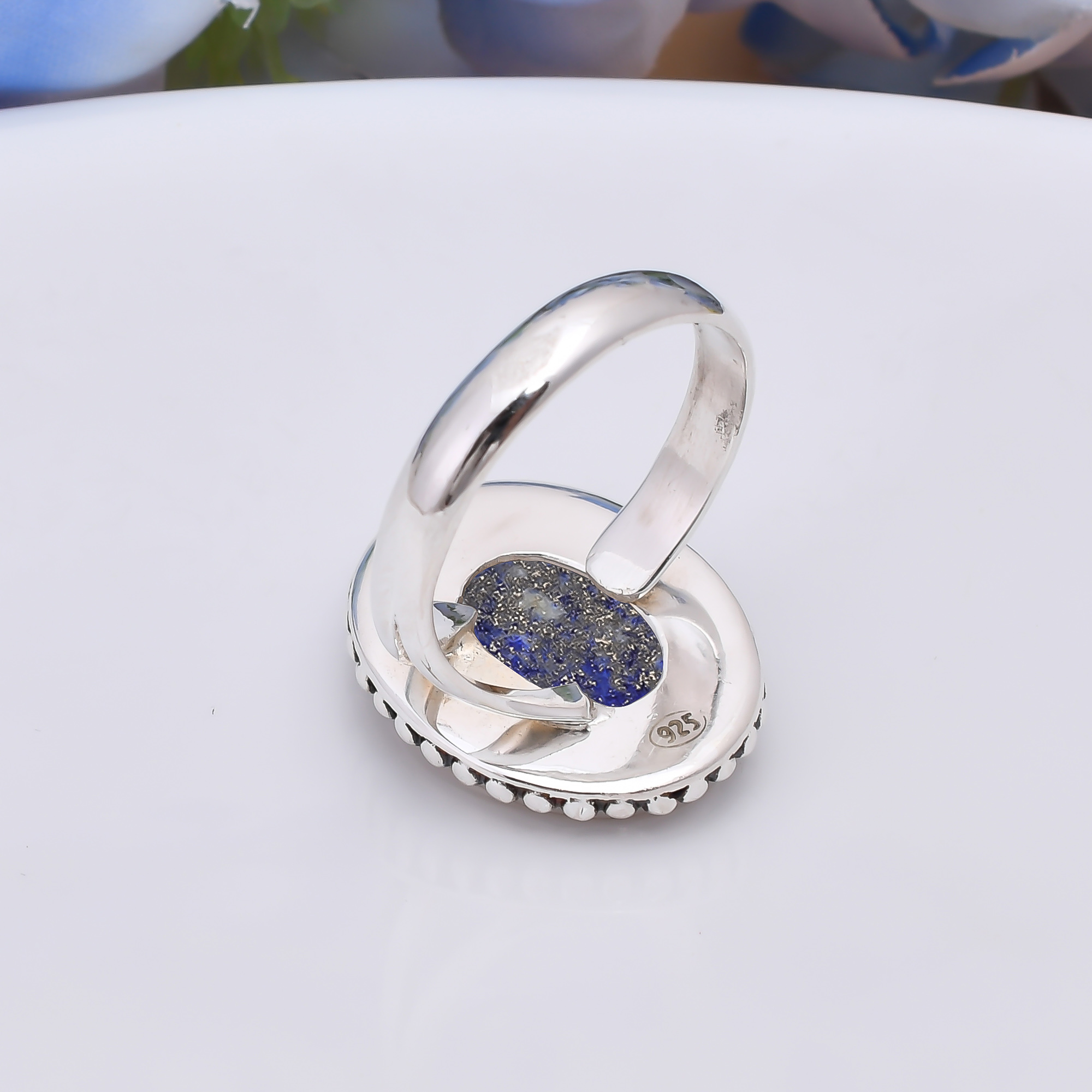 Natural Lapis Lazuli - Afghanistan 925 Sterling Silver Ring
