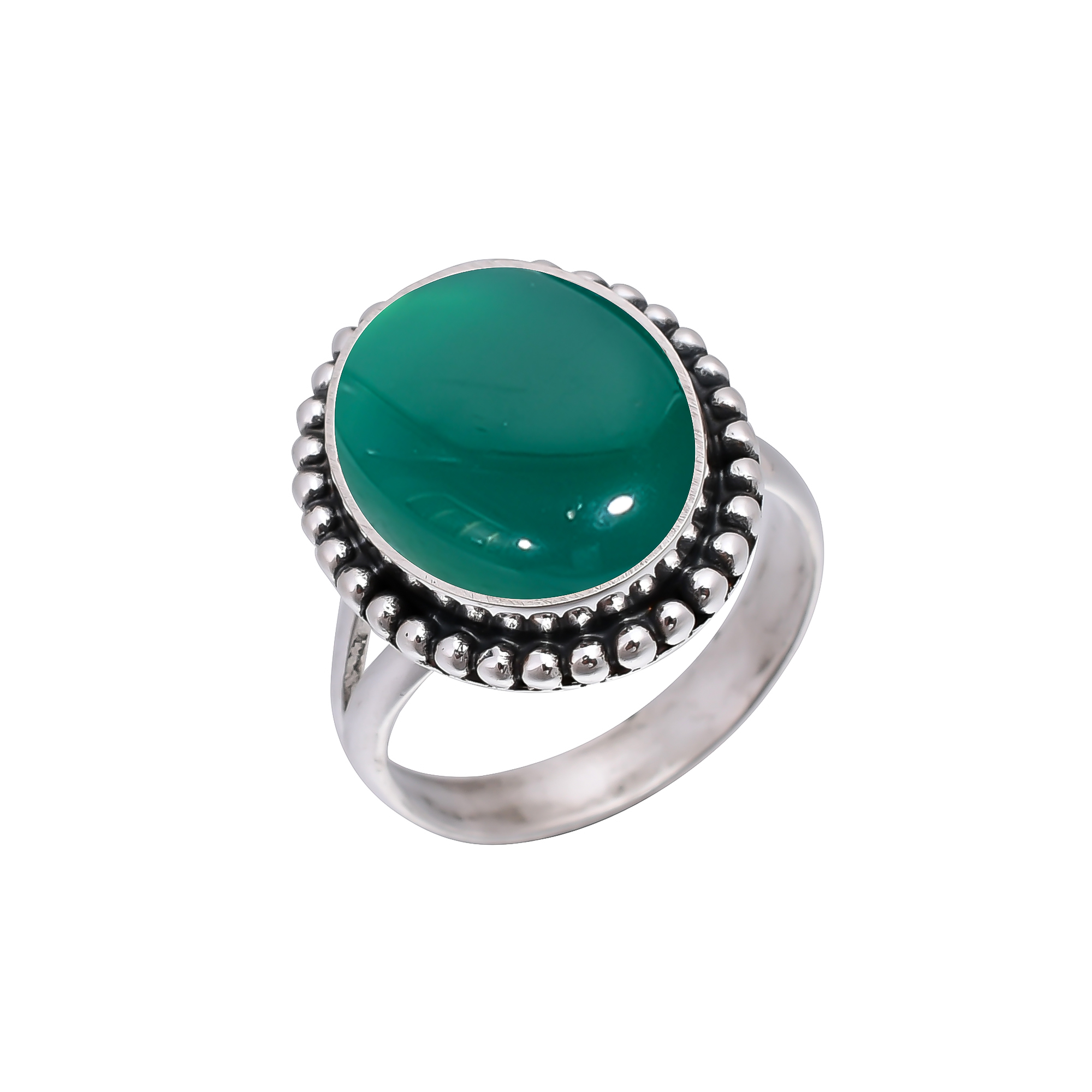 Green Onyx 925 Sterling Silver Ring