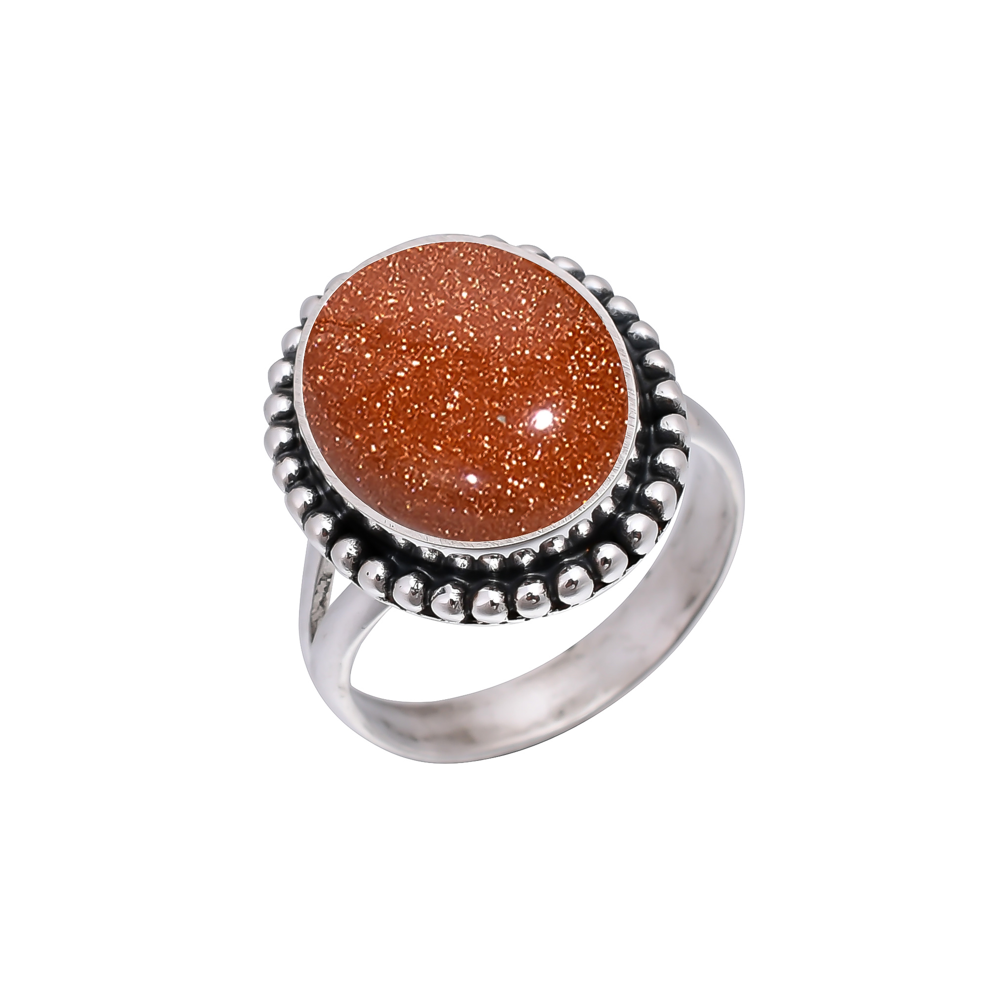 Golden Sunstone - Simulated 925 Sterling Silver Ring