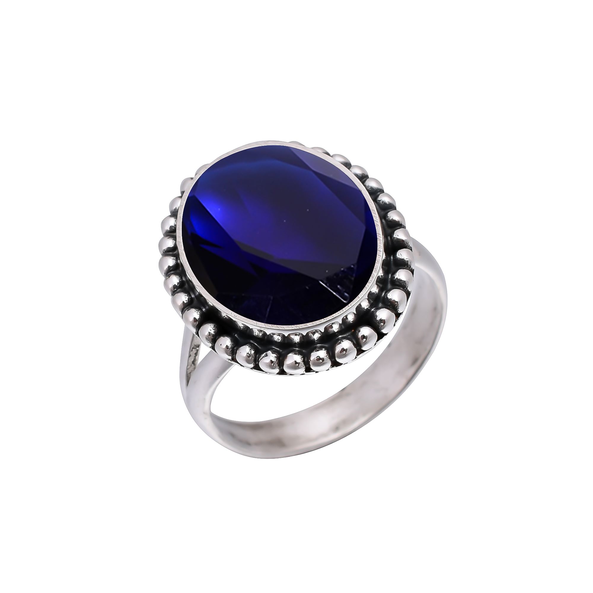 Blue Sapphire - Simulated 925 Sterling Silver Ring