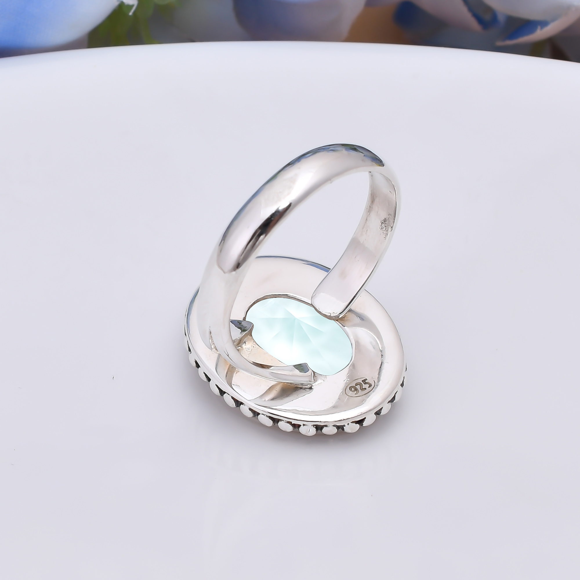 Apatite - Simulated 925 Sterling Silver Ring