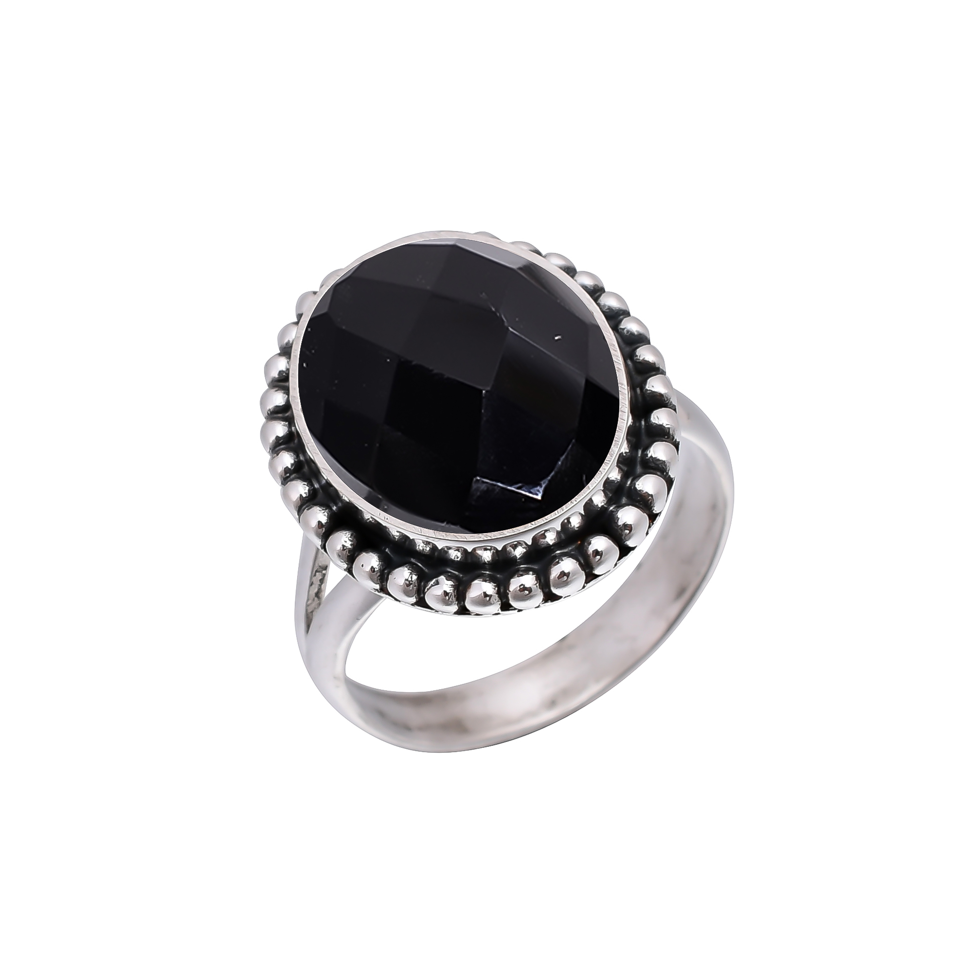 Black Onyx - Simulated 925 Sterling Silver Ring
