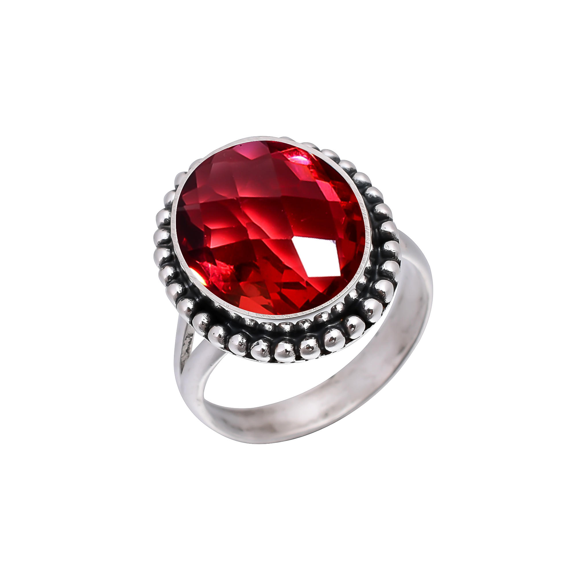 Pink Rubellite Tourmaline - Simulated 925 Sterling Silver Ring