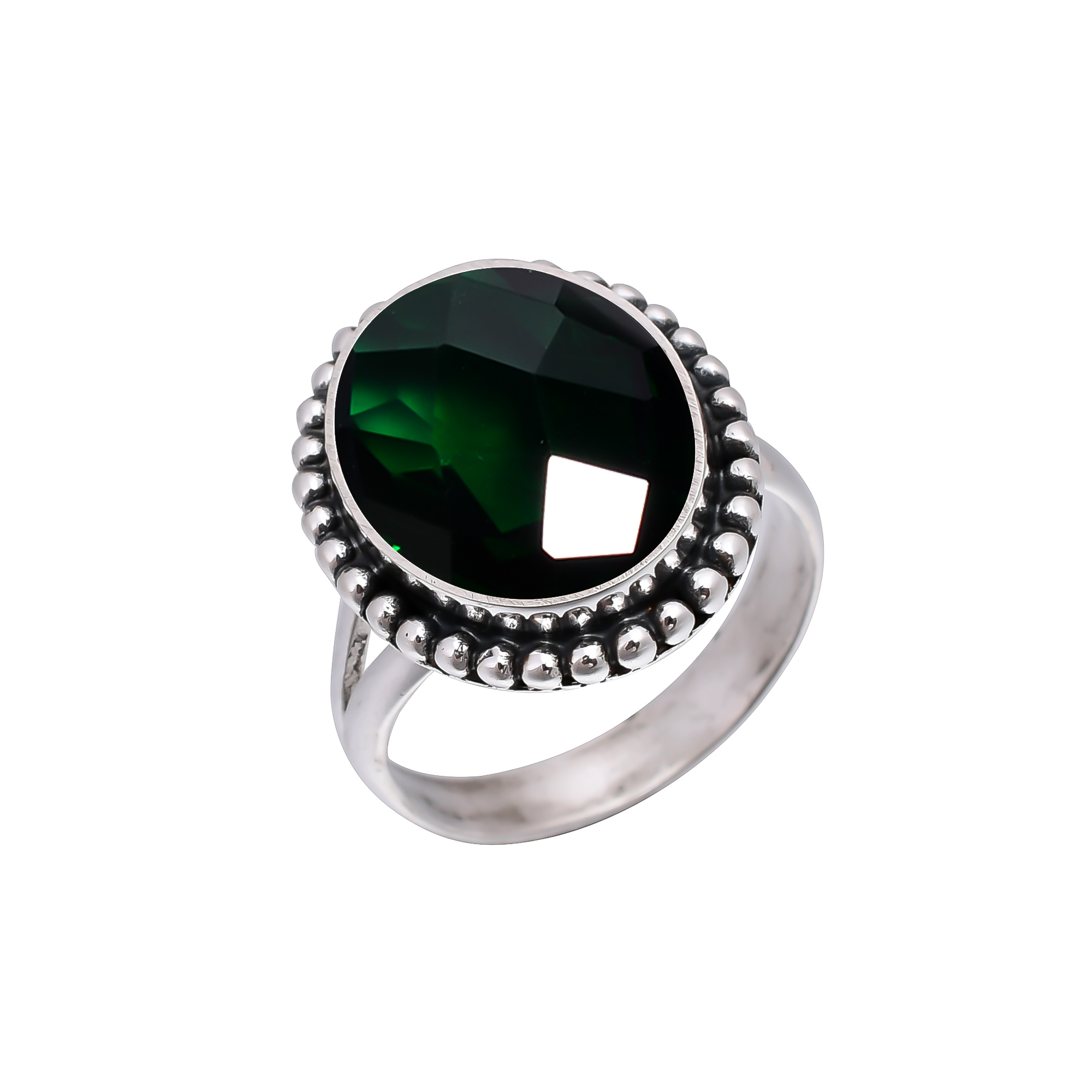 Chrome Diopside - Simulated 925 Sterling Silver Ring