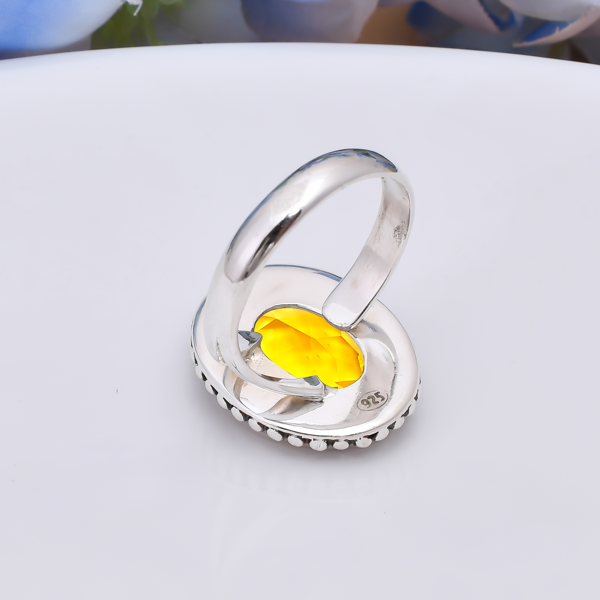 Citrine - Simulated 925 Sterling Silver Ring
