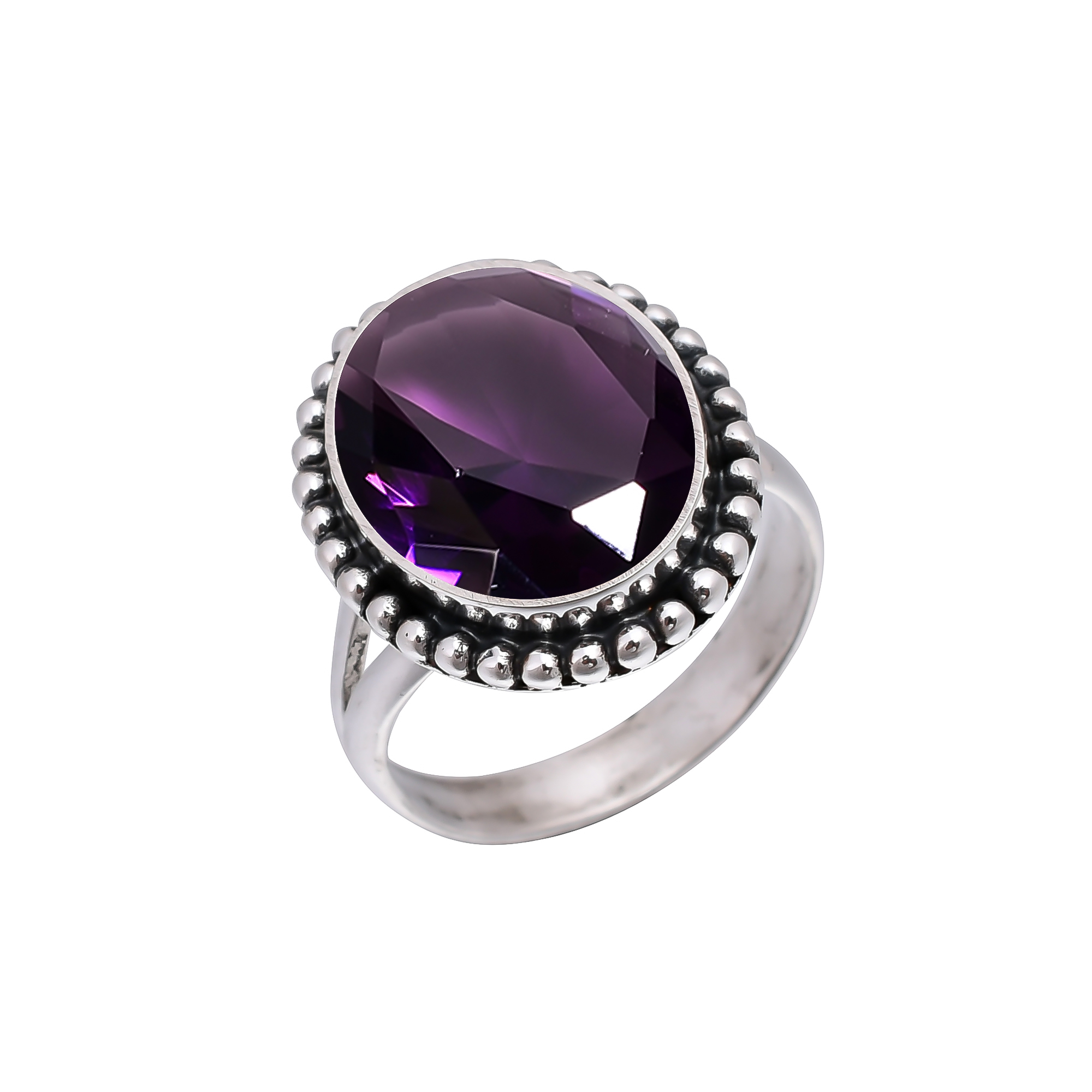 Purple Amethyst - Simulated 925 Sterling Silver Ring