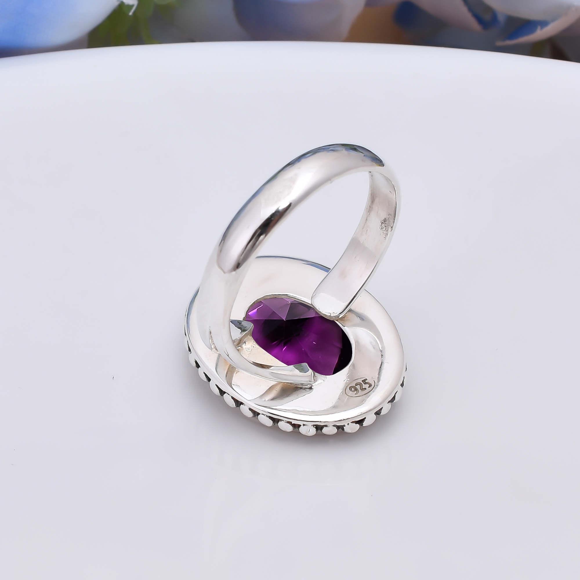 Purple Amethyst - Simulated 925 Sterling Silver Ring