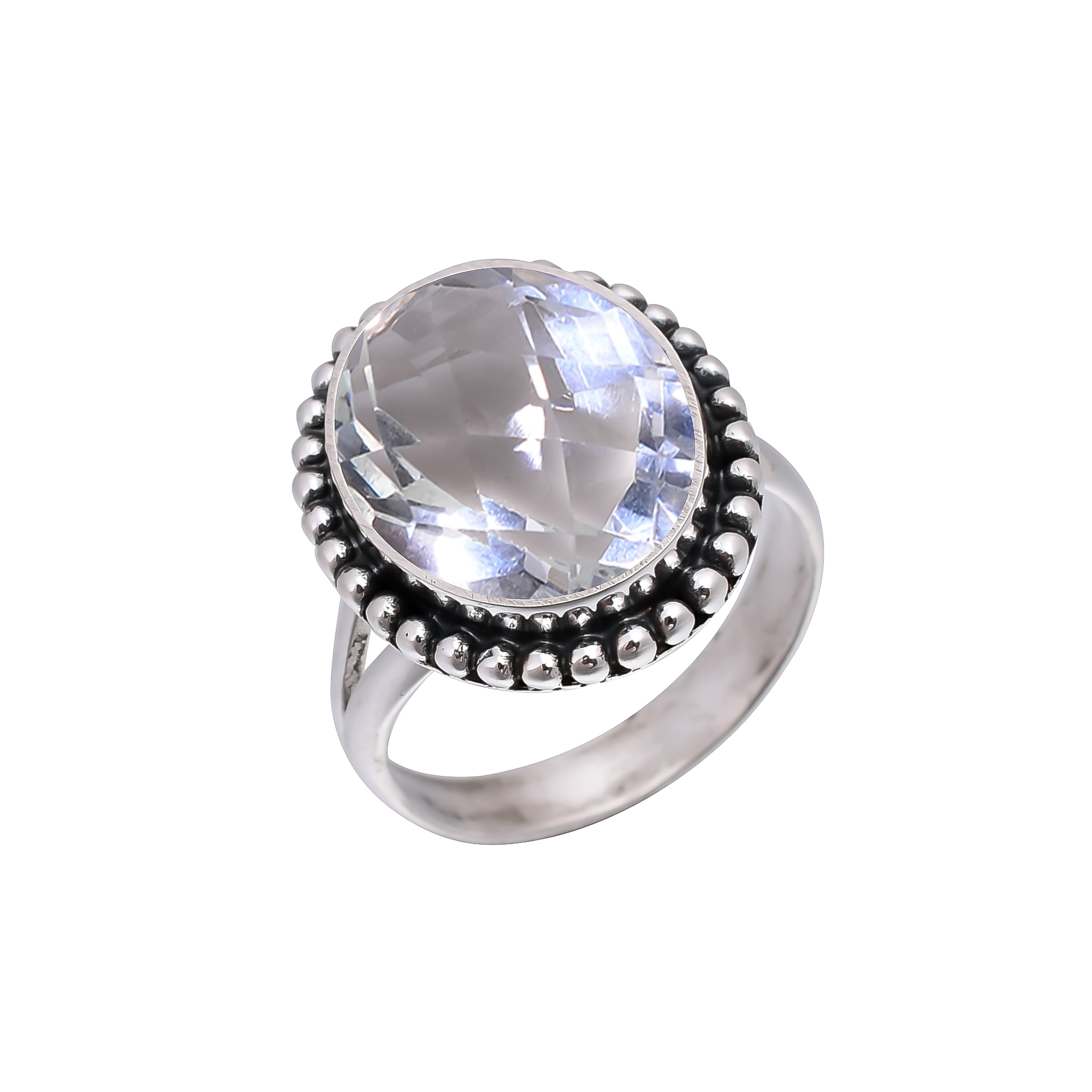 White Topaz - Simulated 925 Sterling Silver Ring