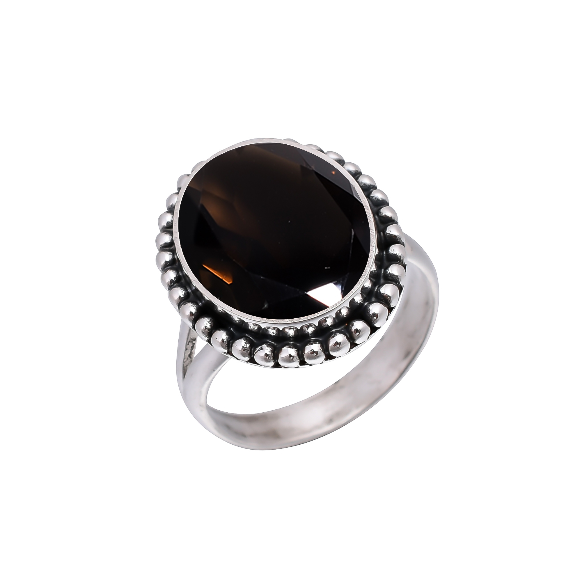 Smoky Quartz - Brazil 925 Sterling Silver Ring