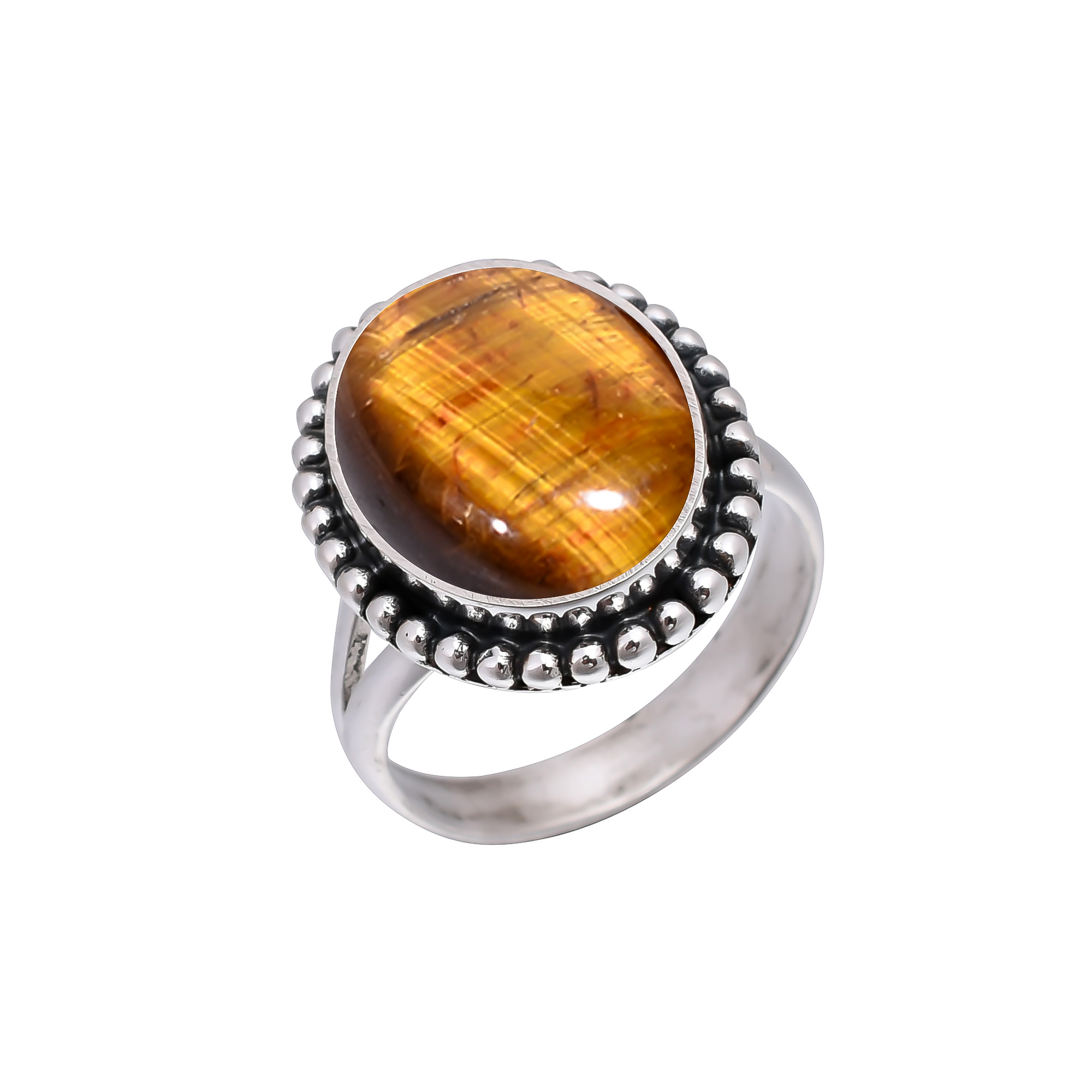 Yellow Tiger Eye - South Africa 925 Sterling Silver Ring