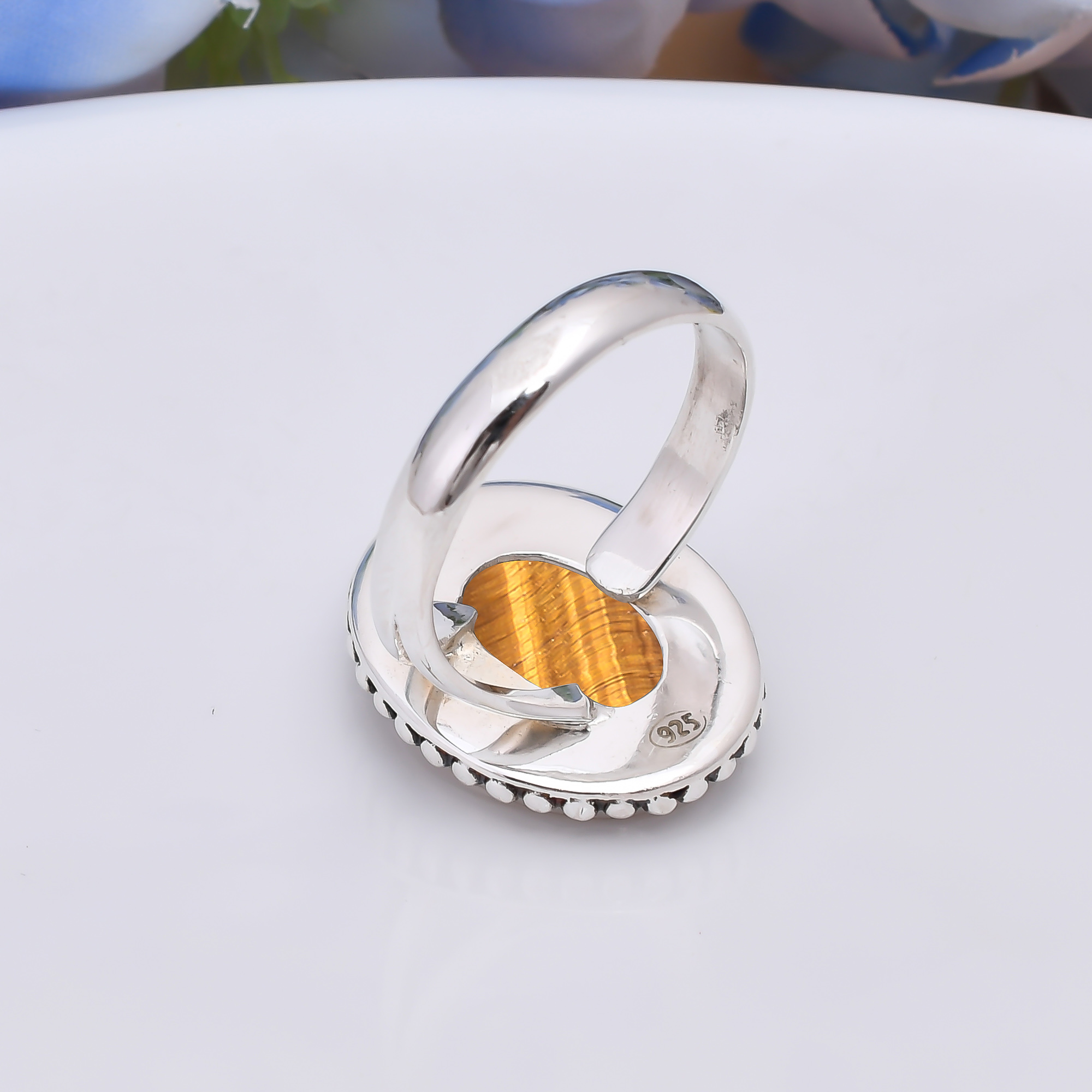 Yellow Tiger Eye - South Africa 925 Sterling Silver Ring