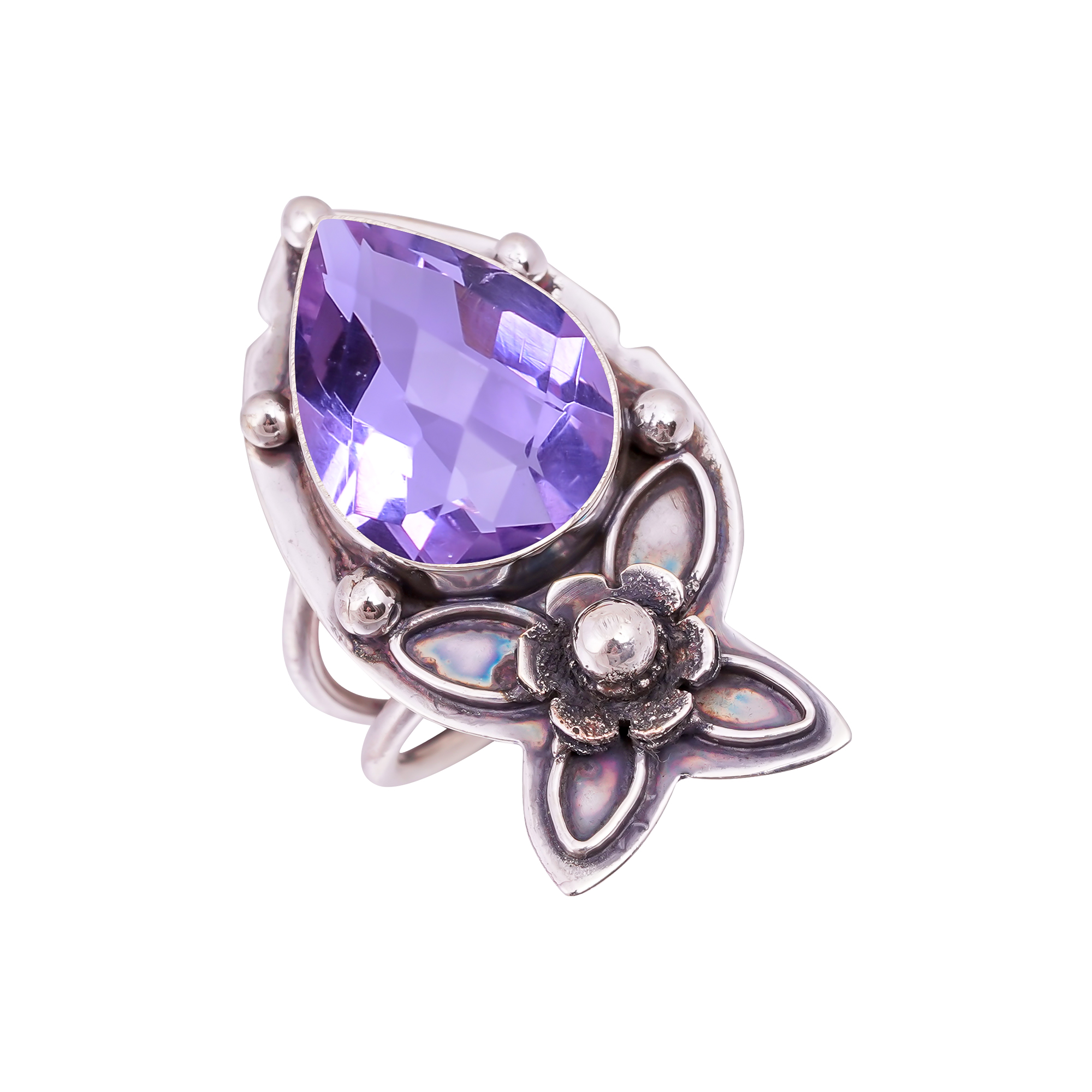 Colour Changing Alexandrite - Simulated Gemstone 925 Sterling Silver Ring