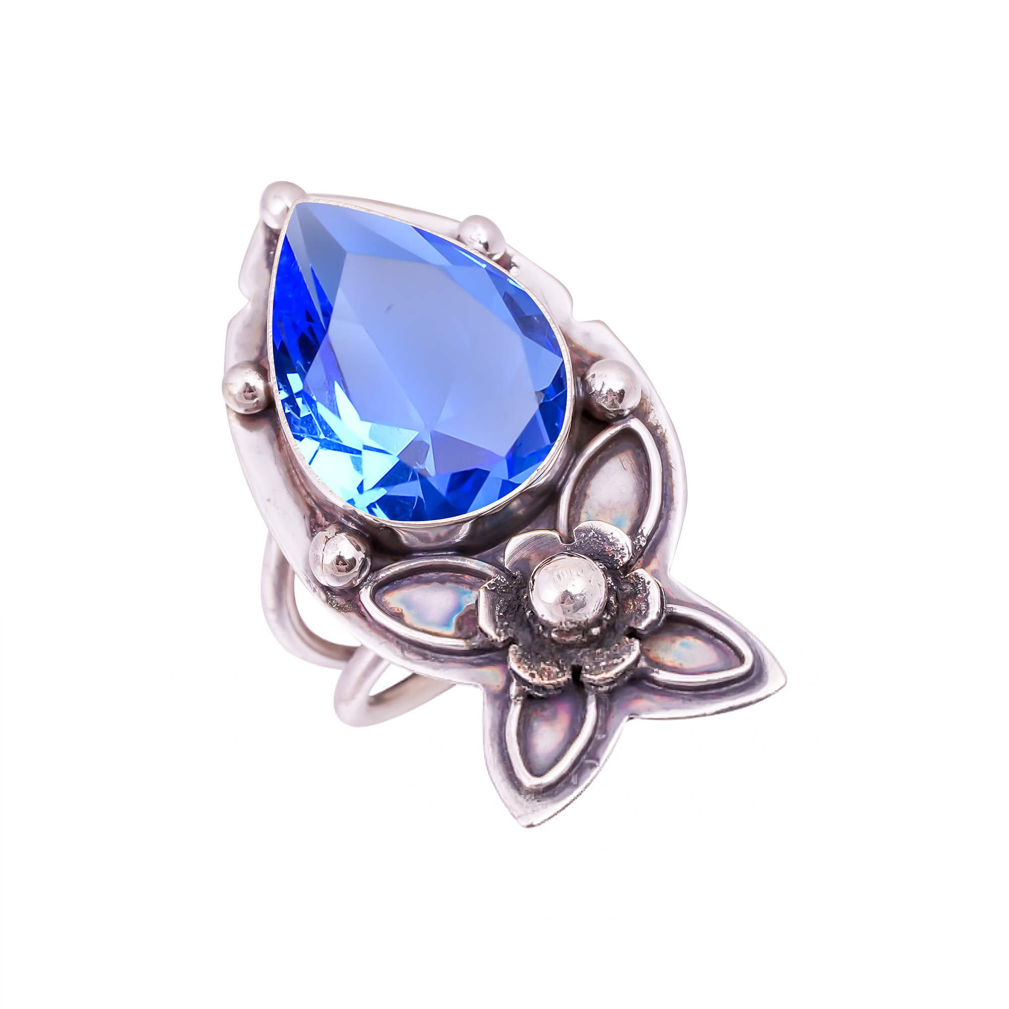 Tanzanite - Simulated Gemstone 925 Sterling Silver Ring