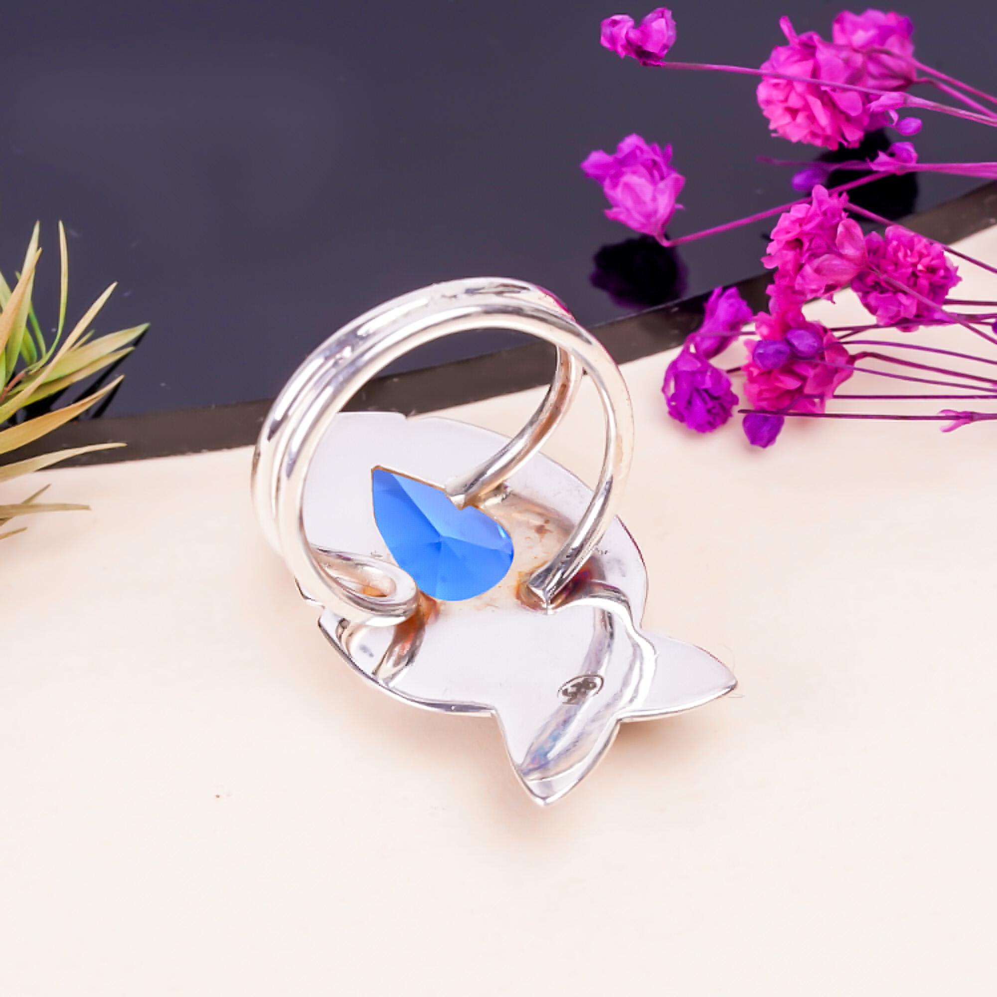 Tanzanite - Simulated Gemstone 925 Sterling Silver Ring