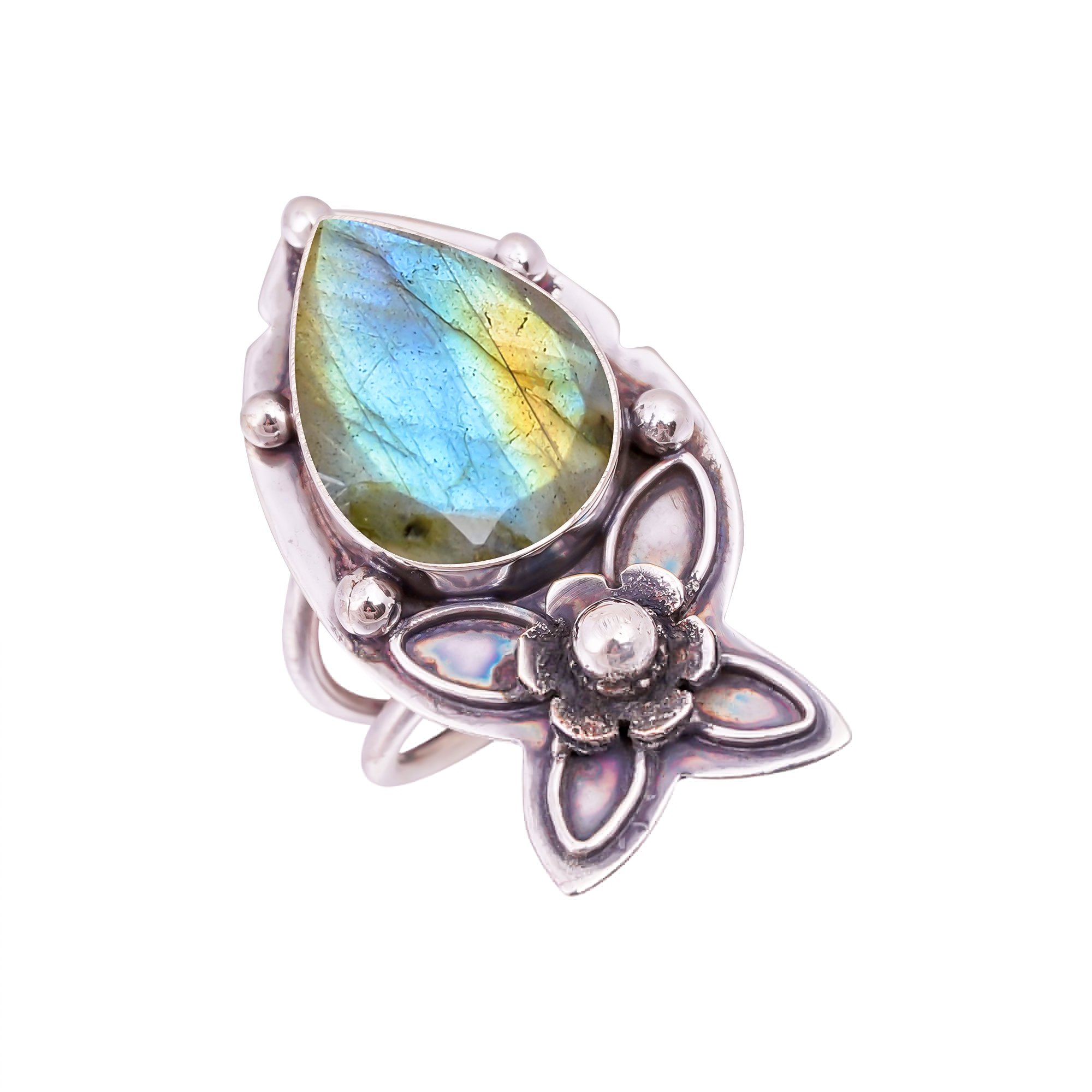 Labradorite - Madagascar Gemstone 925 Sterling Silver Ring