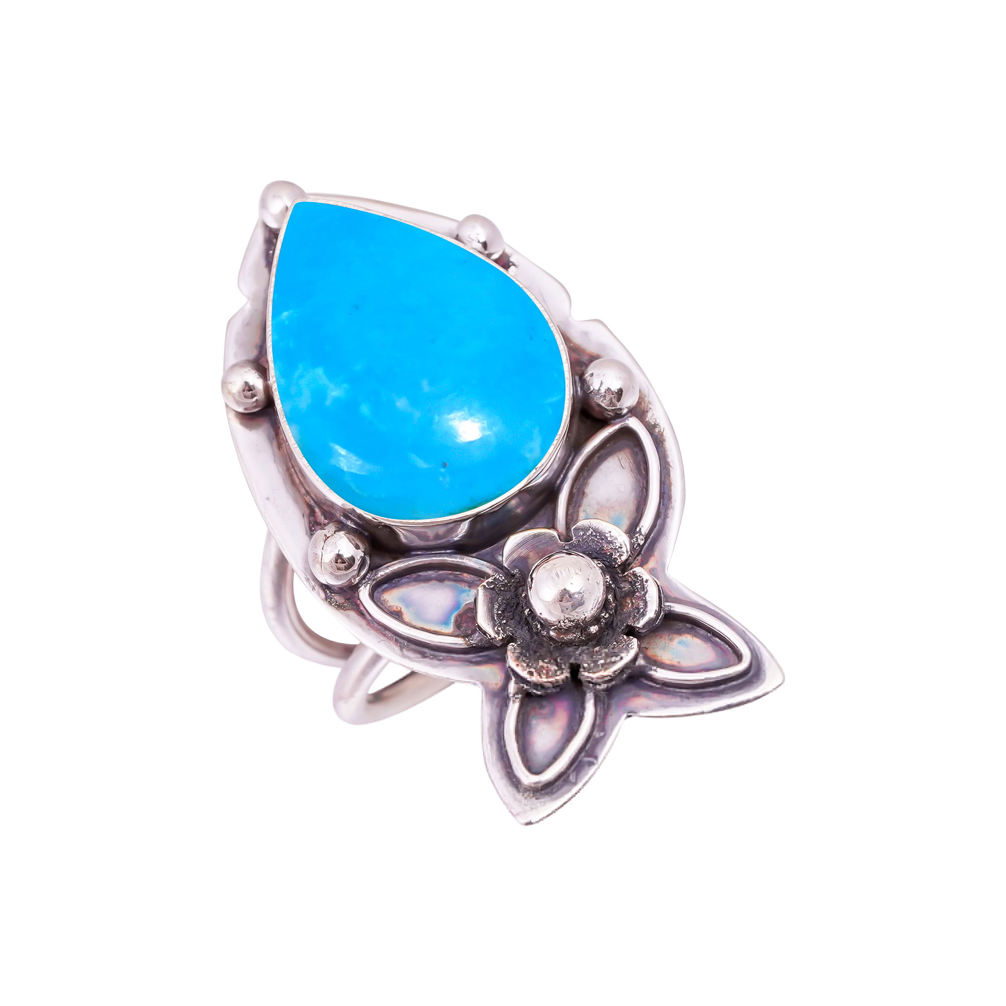 Magnesite Turquoise Gemstone 925 Sterling Silver Ring