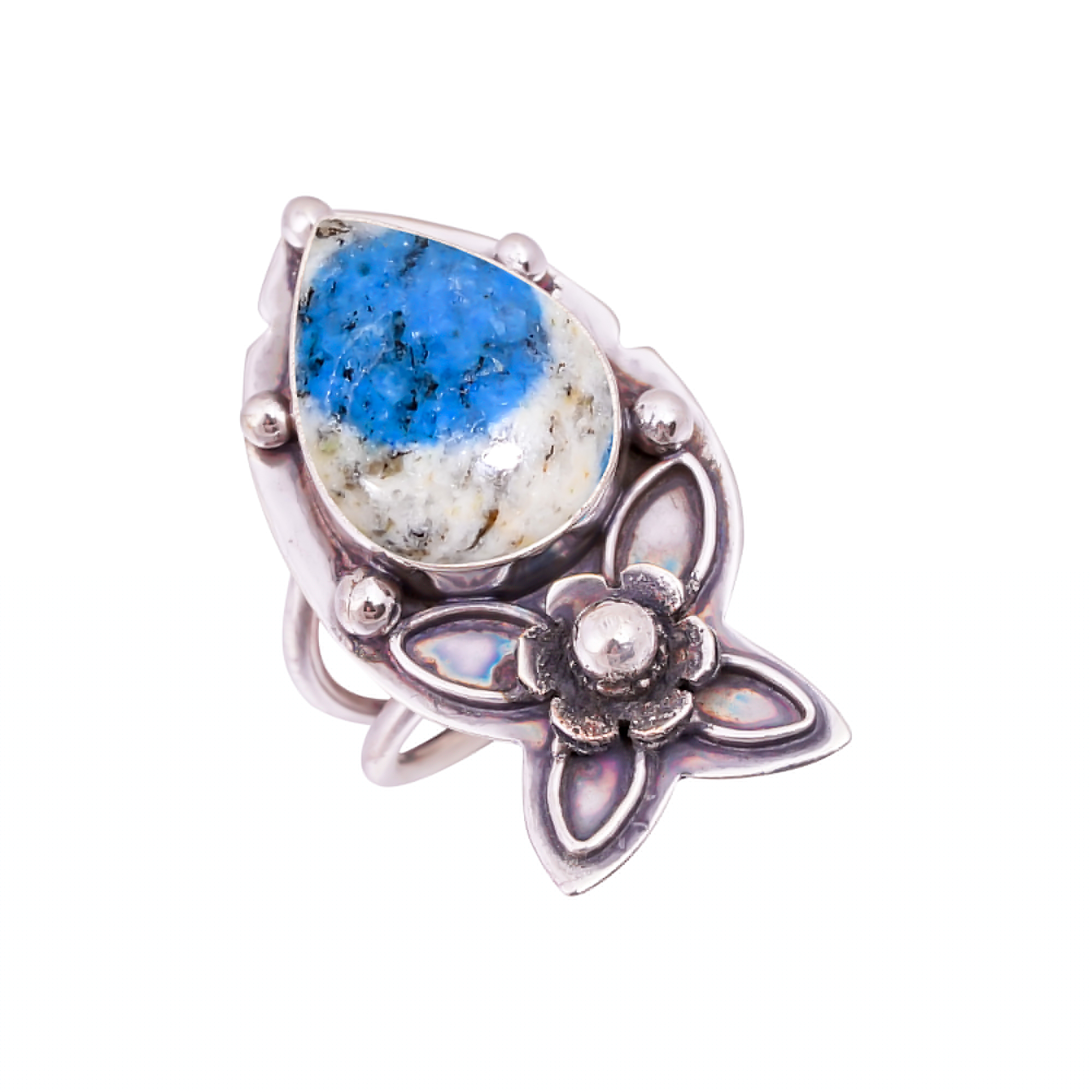 K2 Blue Azurite - Pakistan Gemstone 925 Sterling Silver Ring