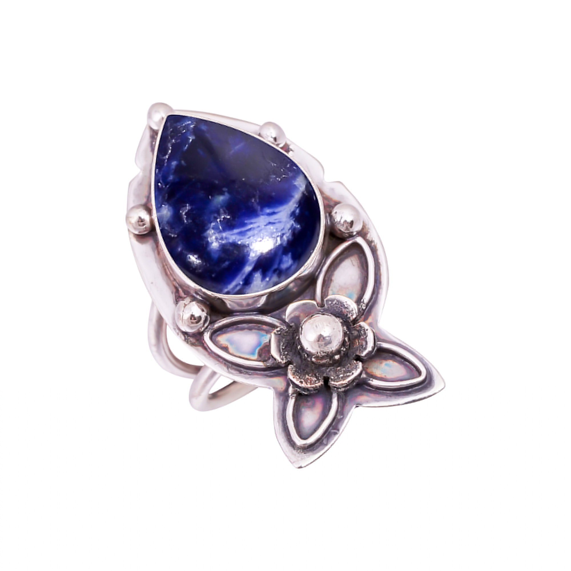 Sodalite - Minas Gerais Gemstone 925 Sterling Silver Ring