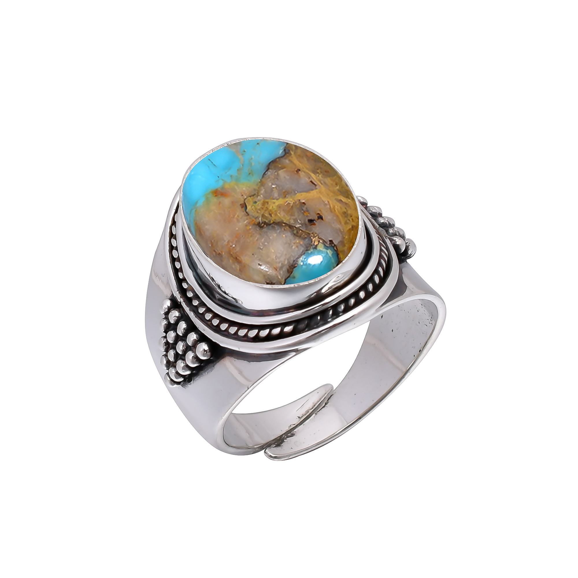Copper Turquoise - Pilot Mountain 925 Sterling Silver Ring