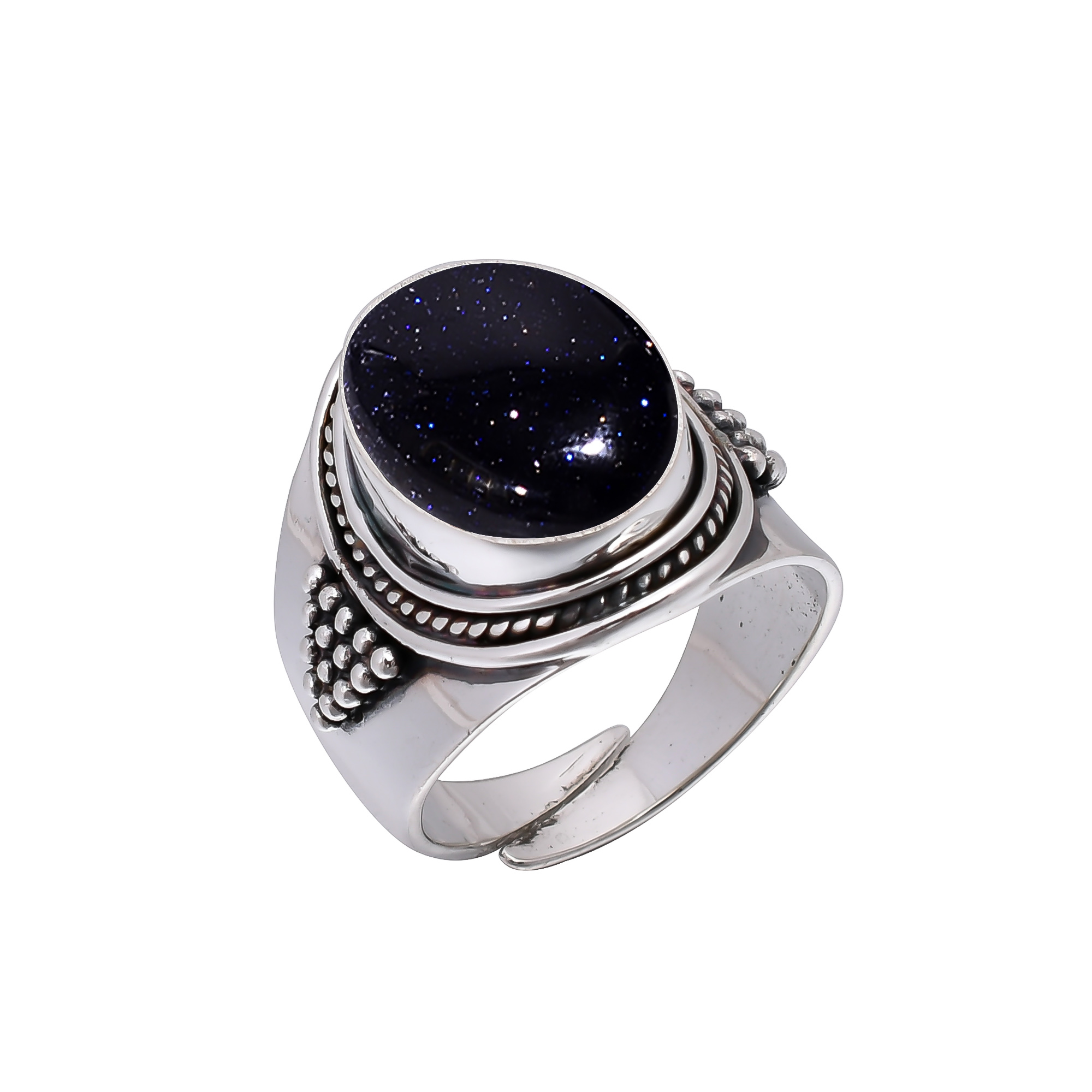 Blue Sunstone - Simulated 925 Sterling Silver Ring