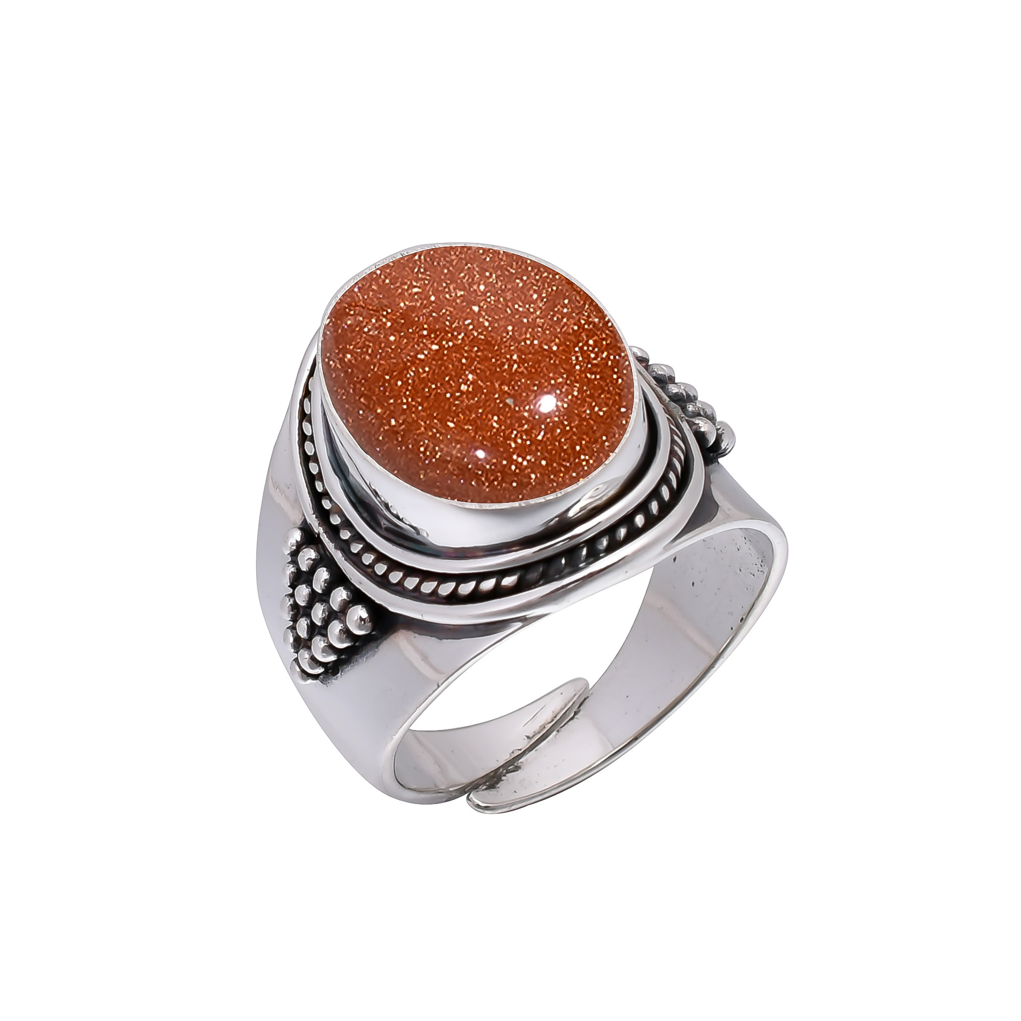 Golden Sunstone - Simulated 925 Sterling Silver Ring