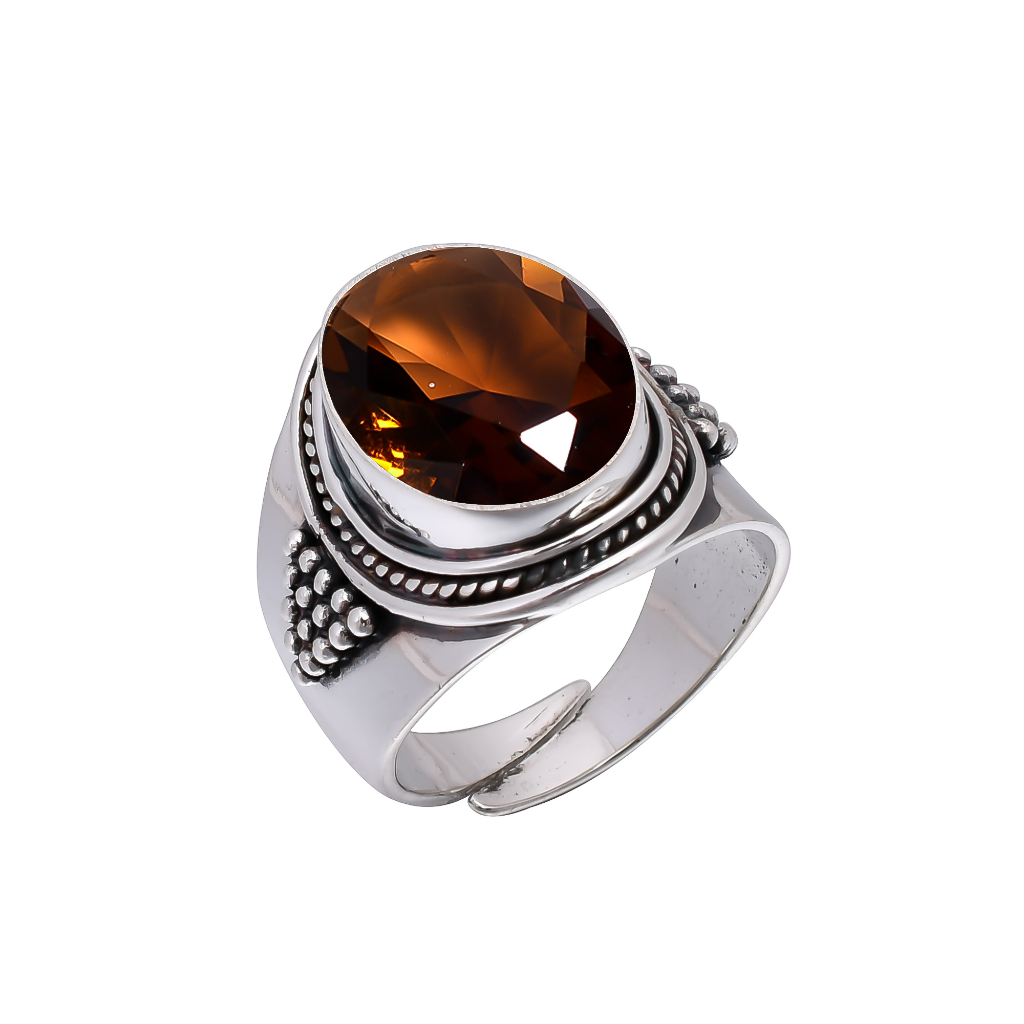 Smokey - Simulated 925 Sterling Silver Ring