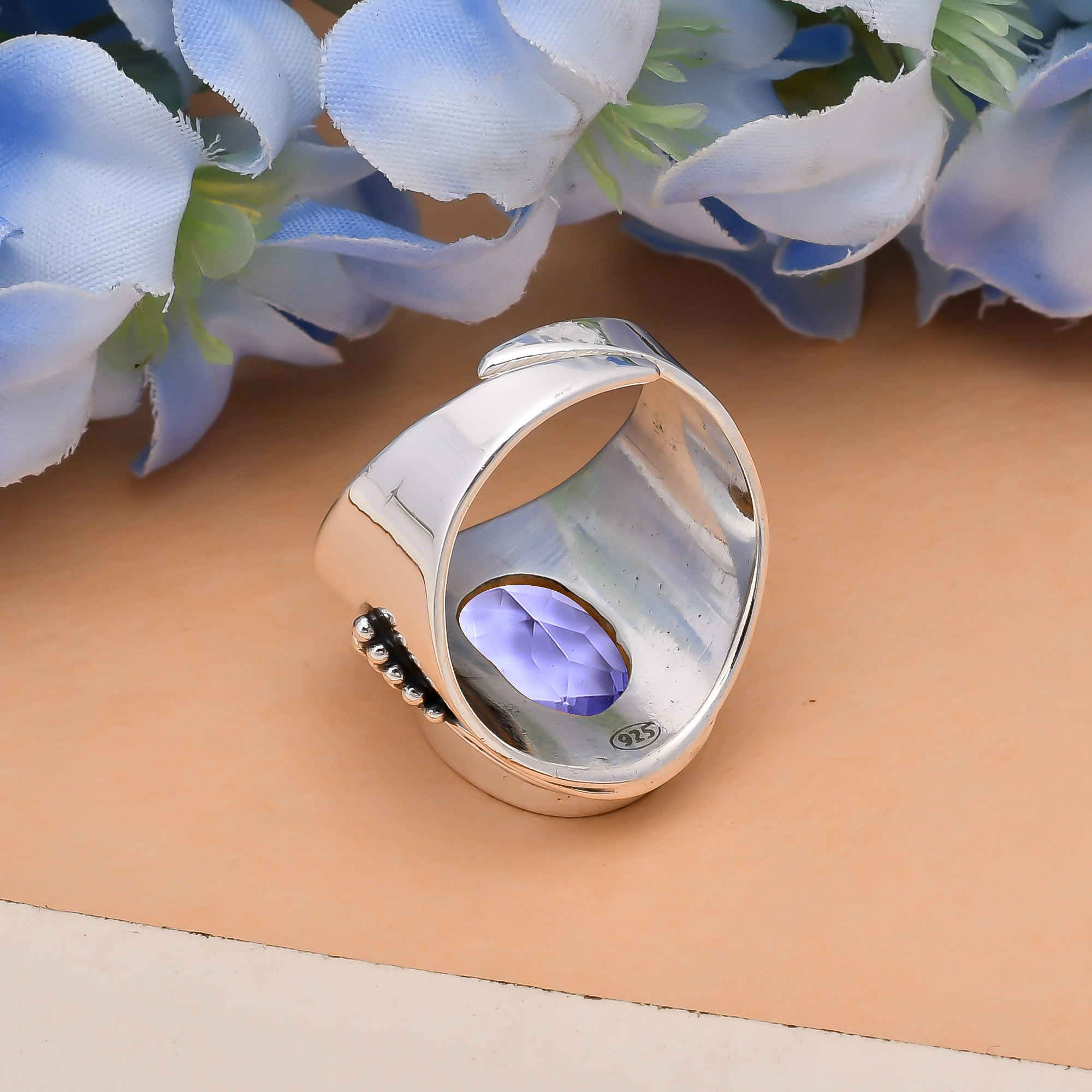 Iolite - Simulated 925 Sterling Silver Ring