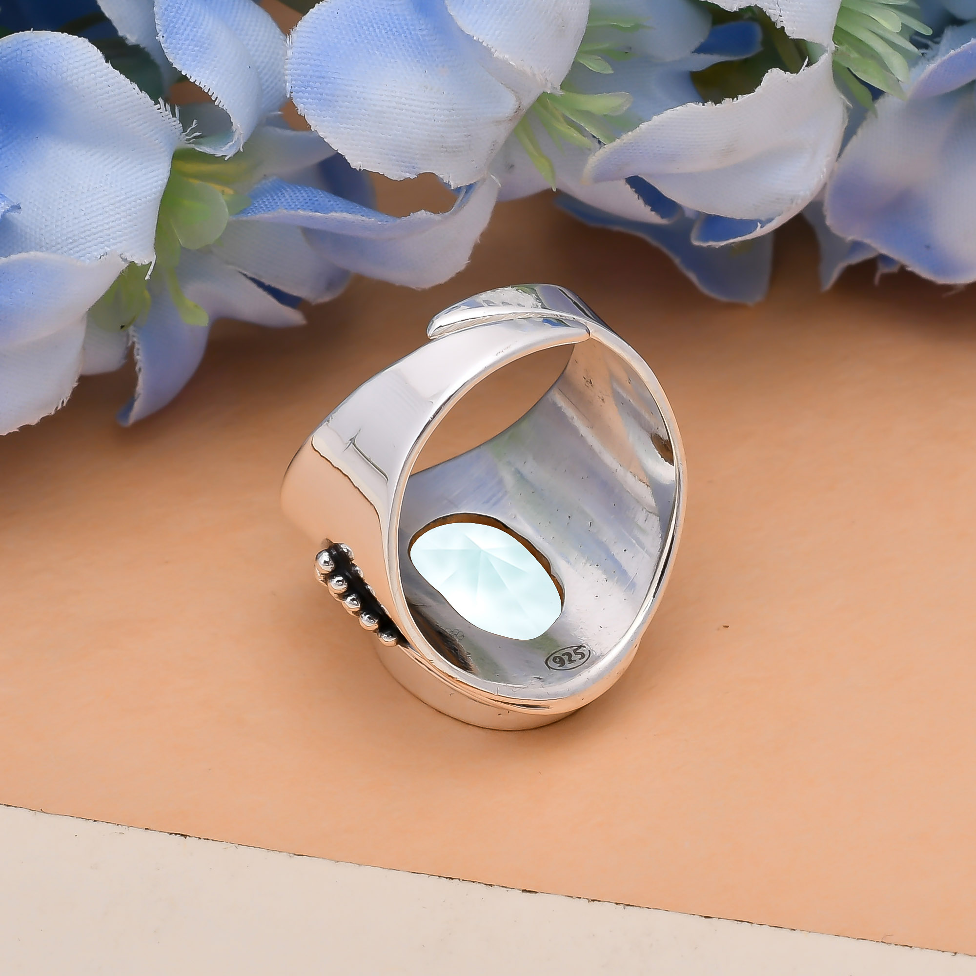Apatite - Simulated 925 Sterling Silver Ring