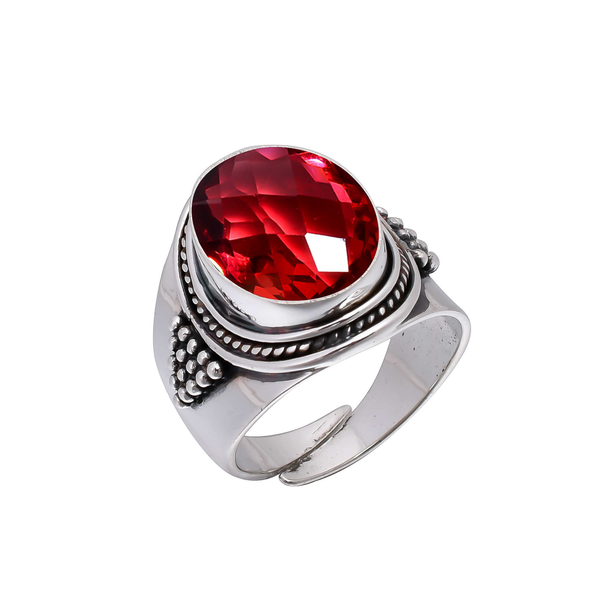 Pink Rubellite Tourmaline - Simulated 925 Sterling Silver Ring